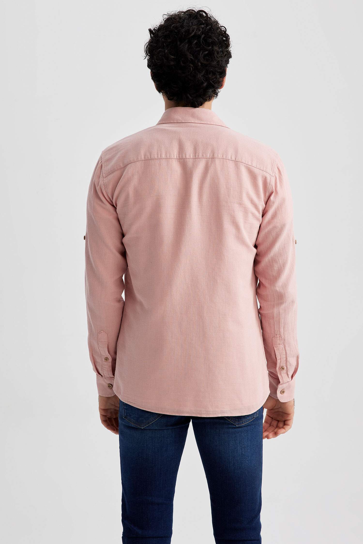 Slim Fit Textured Long Sleeve Shirt
