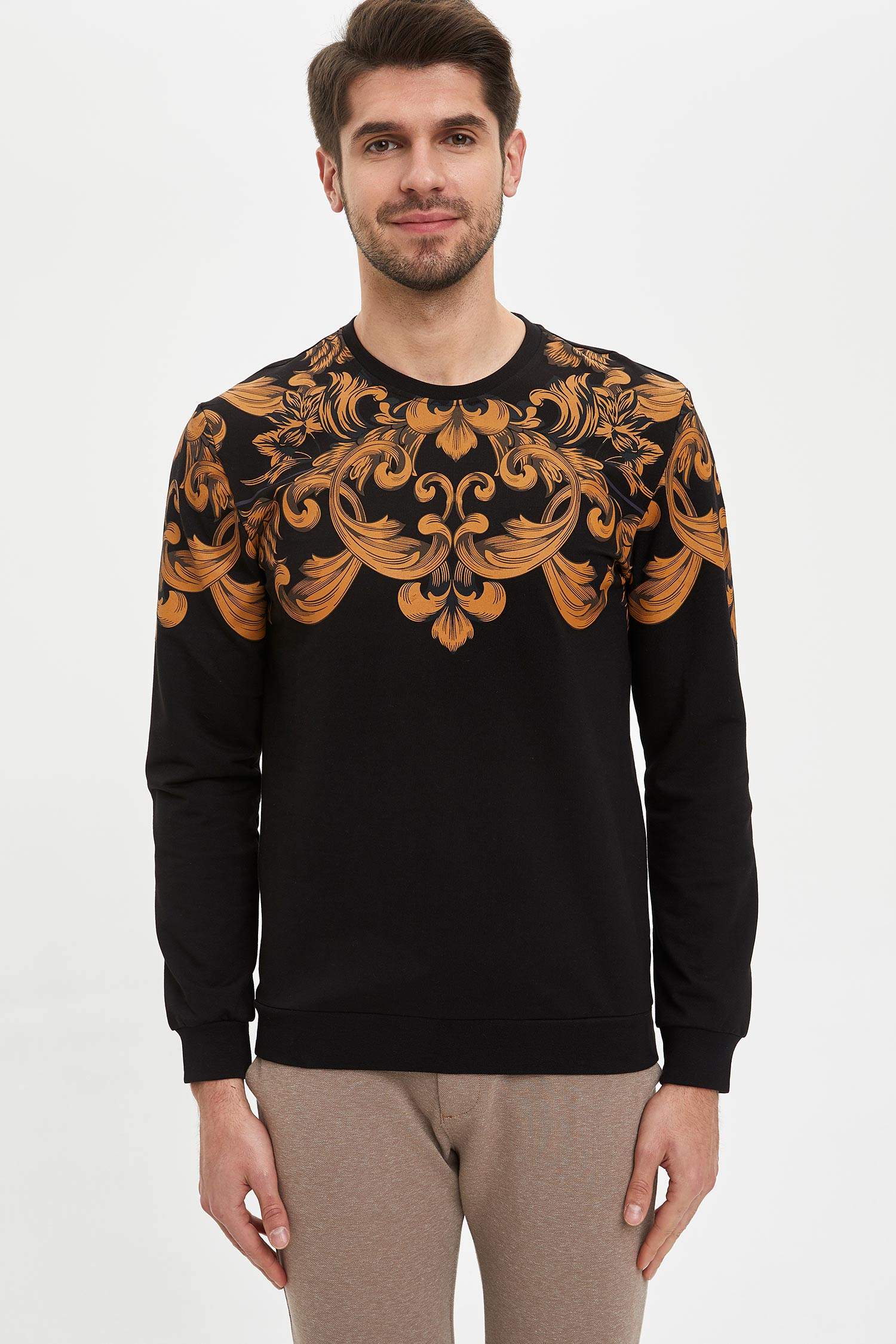 baroque print sweatshirt