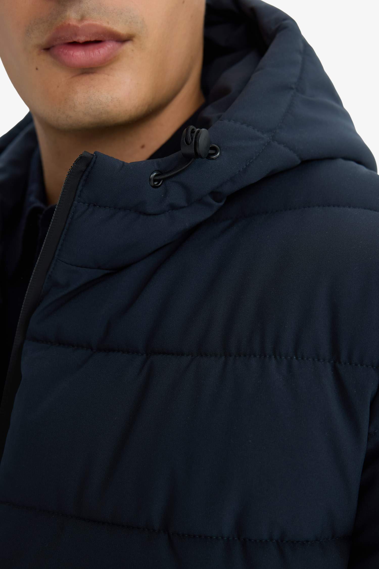 Slim Fit Lined Hooded Zippered Padded Waterproof Jacket