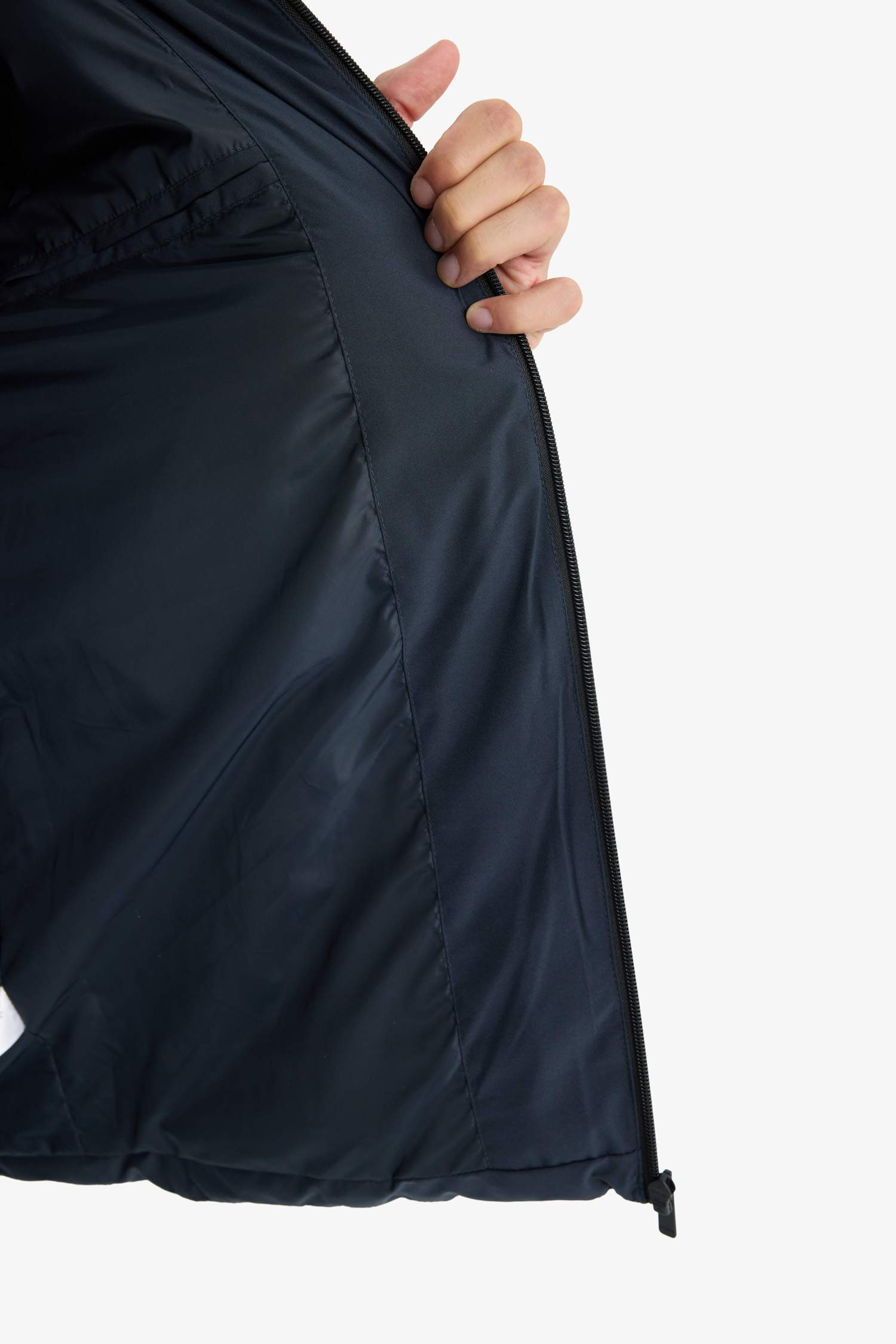 Slim Fit Lined Hooded Zippered Padded Waterproof Jacket