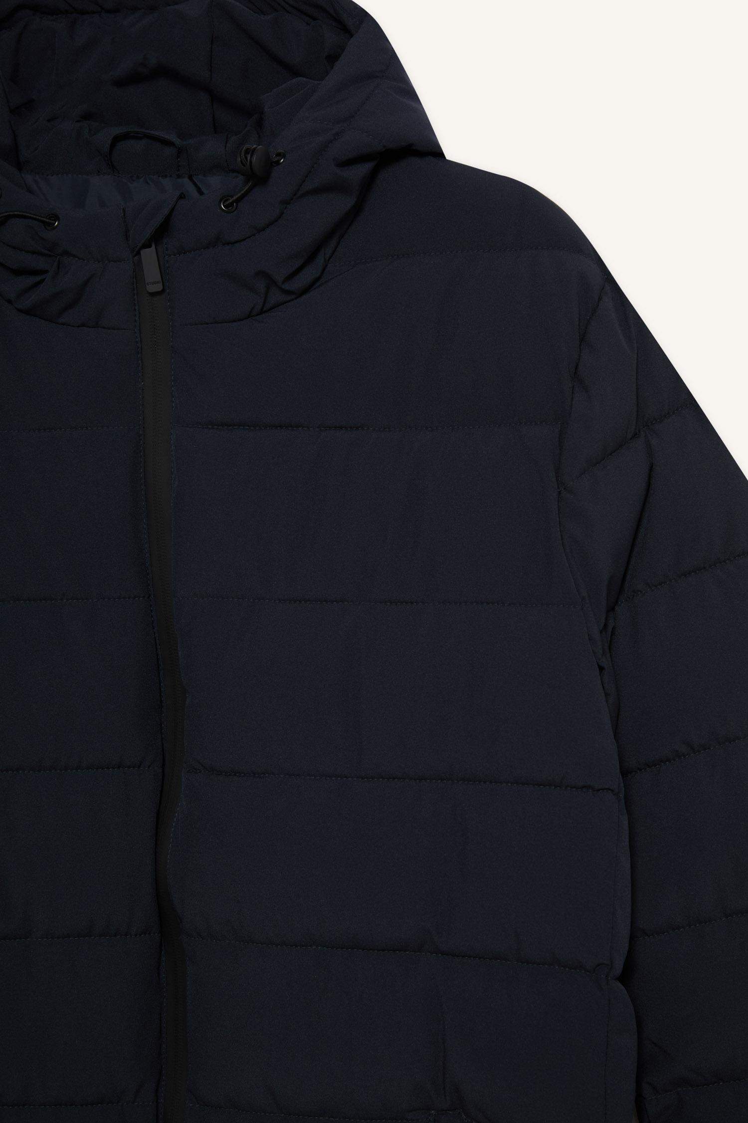 Slim Fit Lined Hooded Zippered Padded Waterproof Jacket