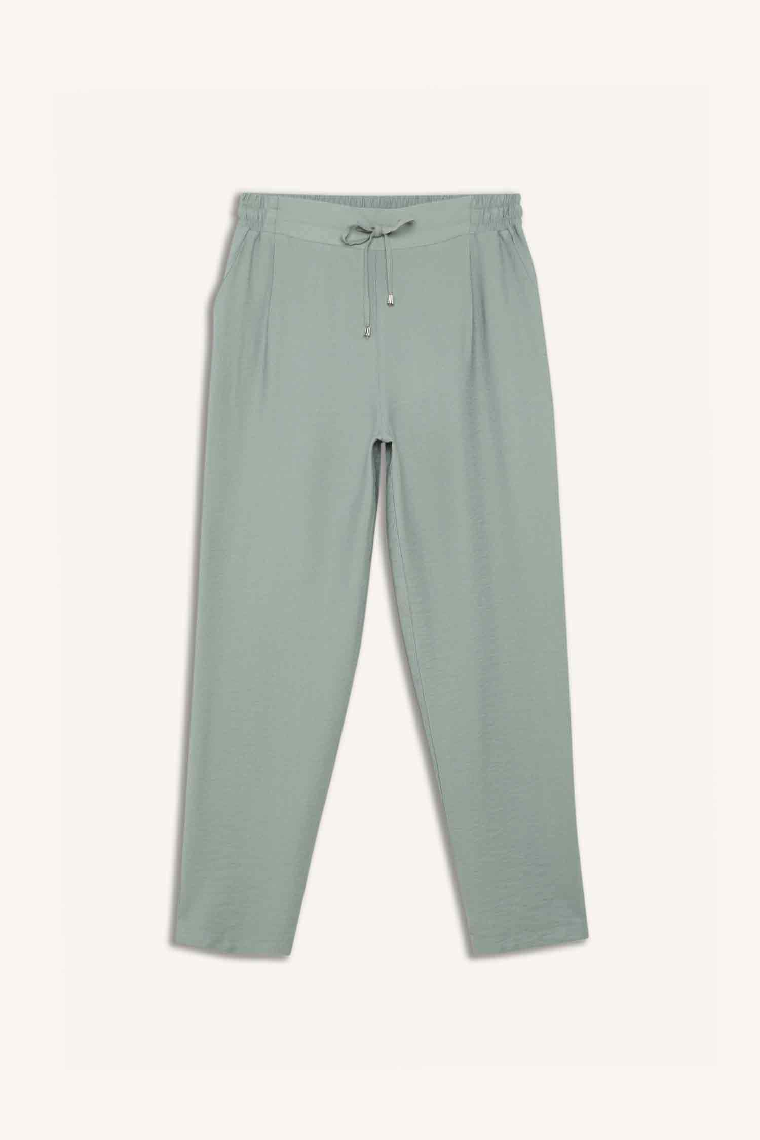 Linen Look Pocketed High Waist Straight Leg Joggers