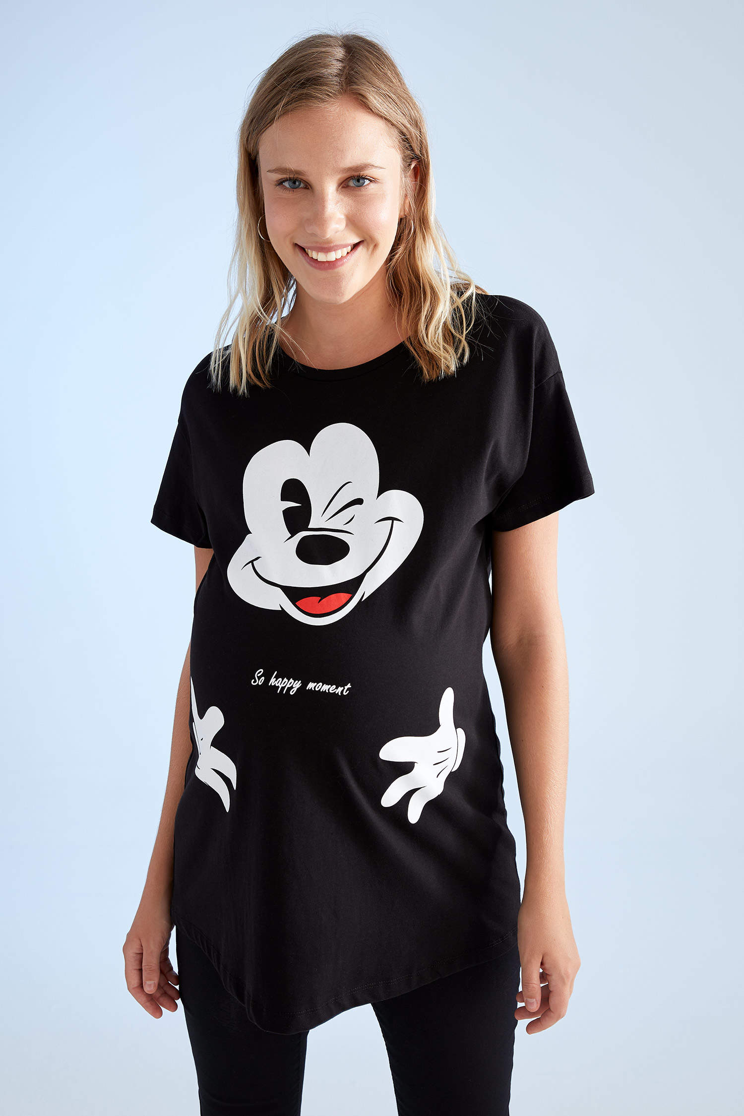 pedagoji sessiz topal  Siyah Kadın Mickey Mouse Lisanslı Relax Fit Kısa Kollu Tişört 2071552 |  DeFacto