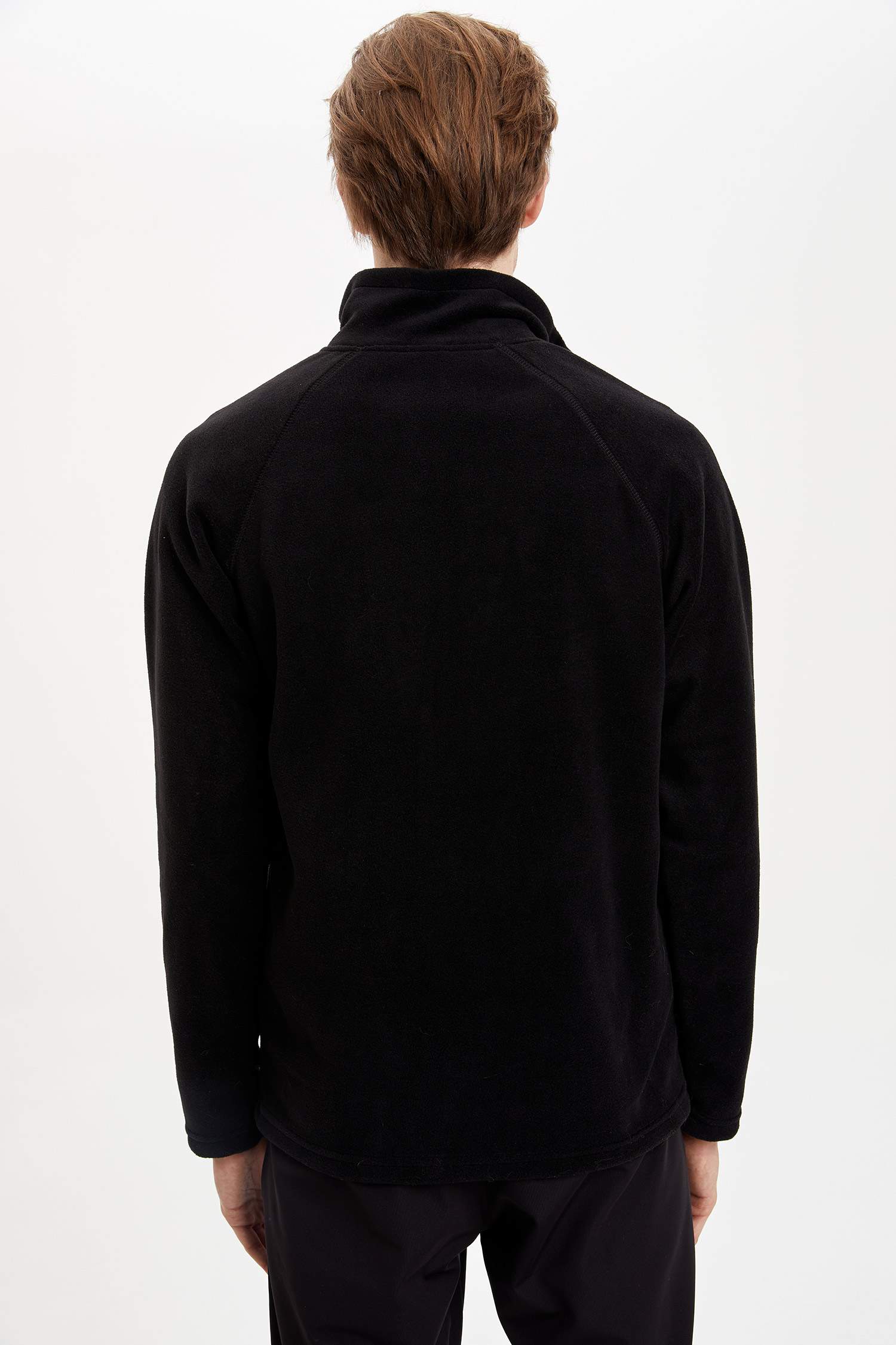 Siyah Erkek Fermuarlı Polar Sweatshirt 1151093 | DeFacto
