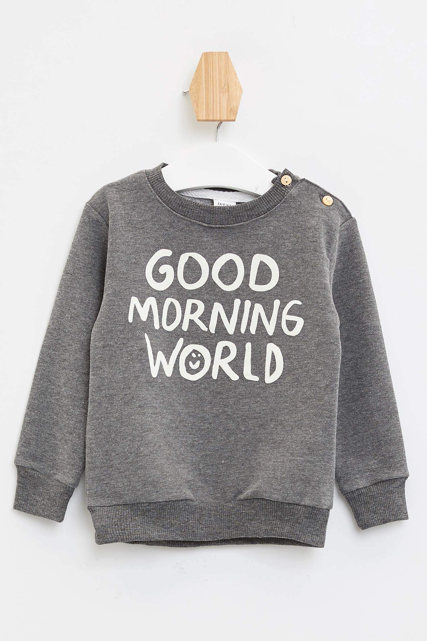 Defacto Erkek Bebek Yazı Baskılı Sweatshirt. 1