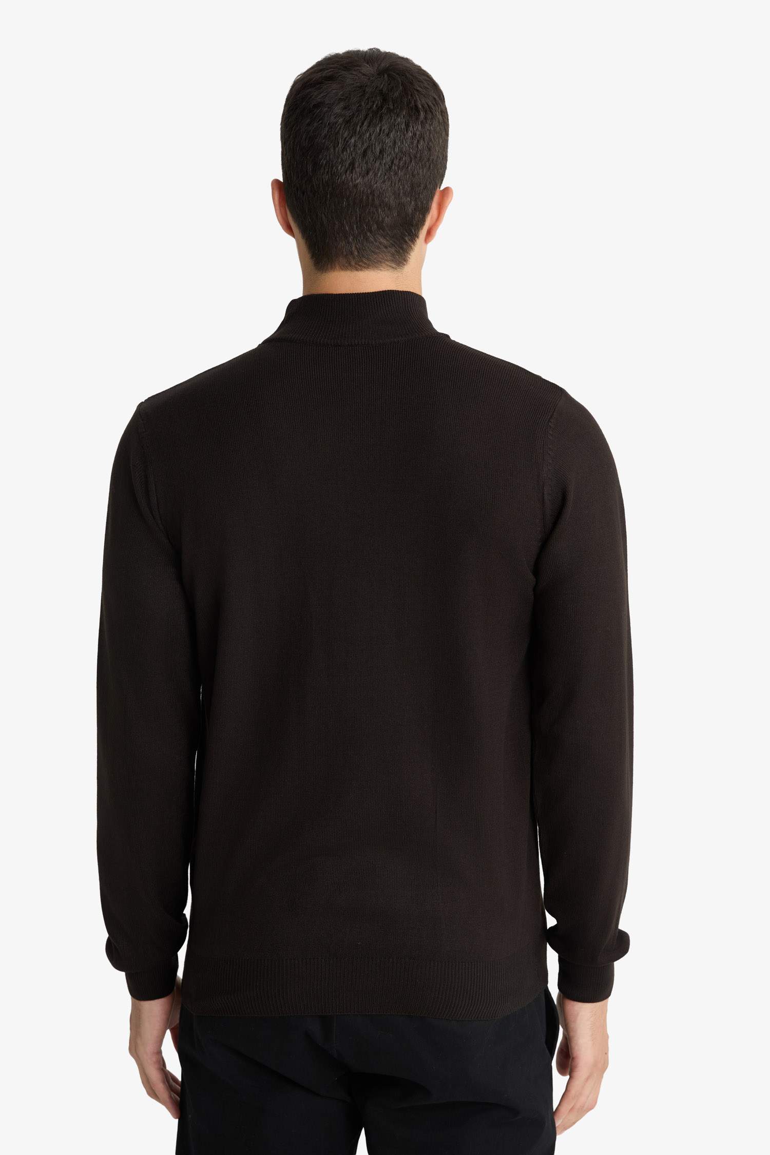 Slim Fit Dar Kesim Balıkçı Yaka Basic Düz Triko Kazak