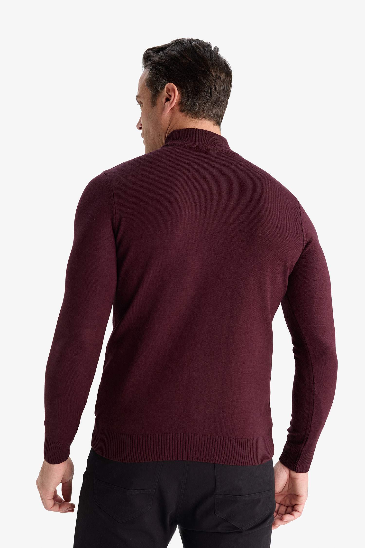 Slim Fit Turtleneck Basic Knit Pullover