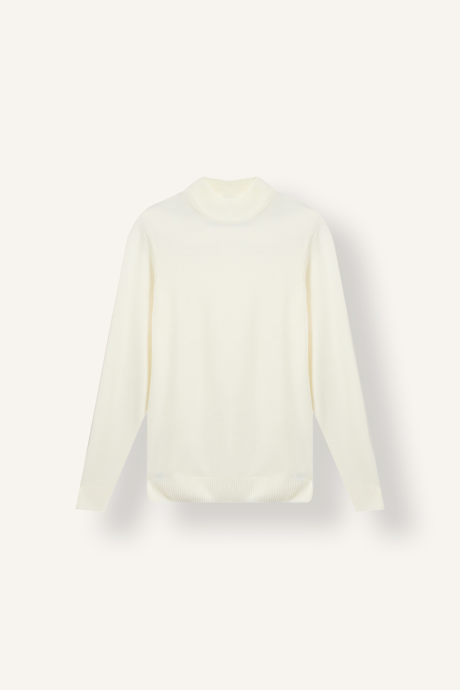 Ecru Man Slim Fit Mock Neck Basic Knit Pullover 3476813 | DeFacto