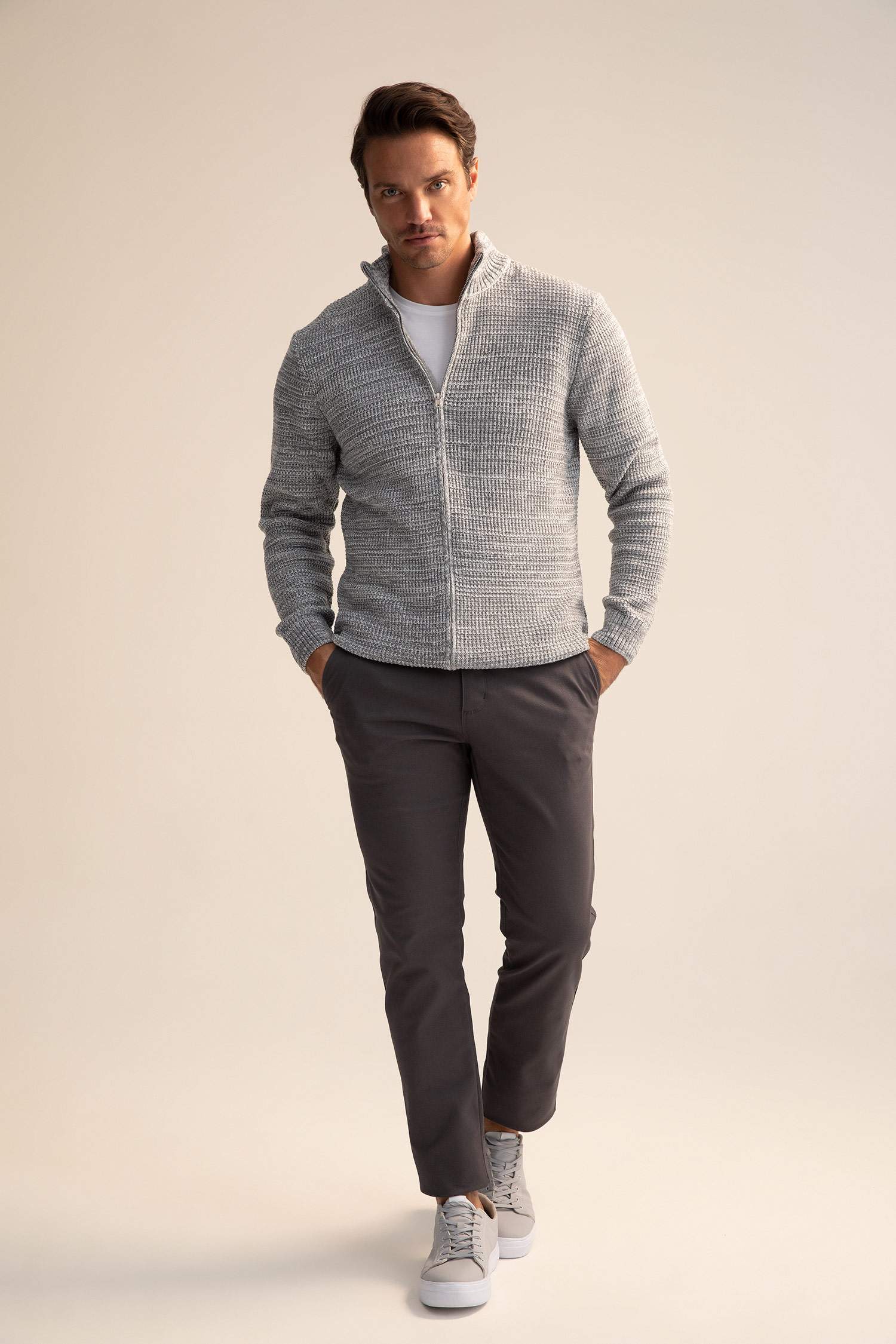 Grey Man Slim Fit Half Turtleneck 