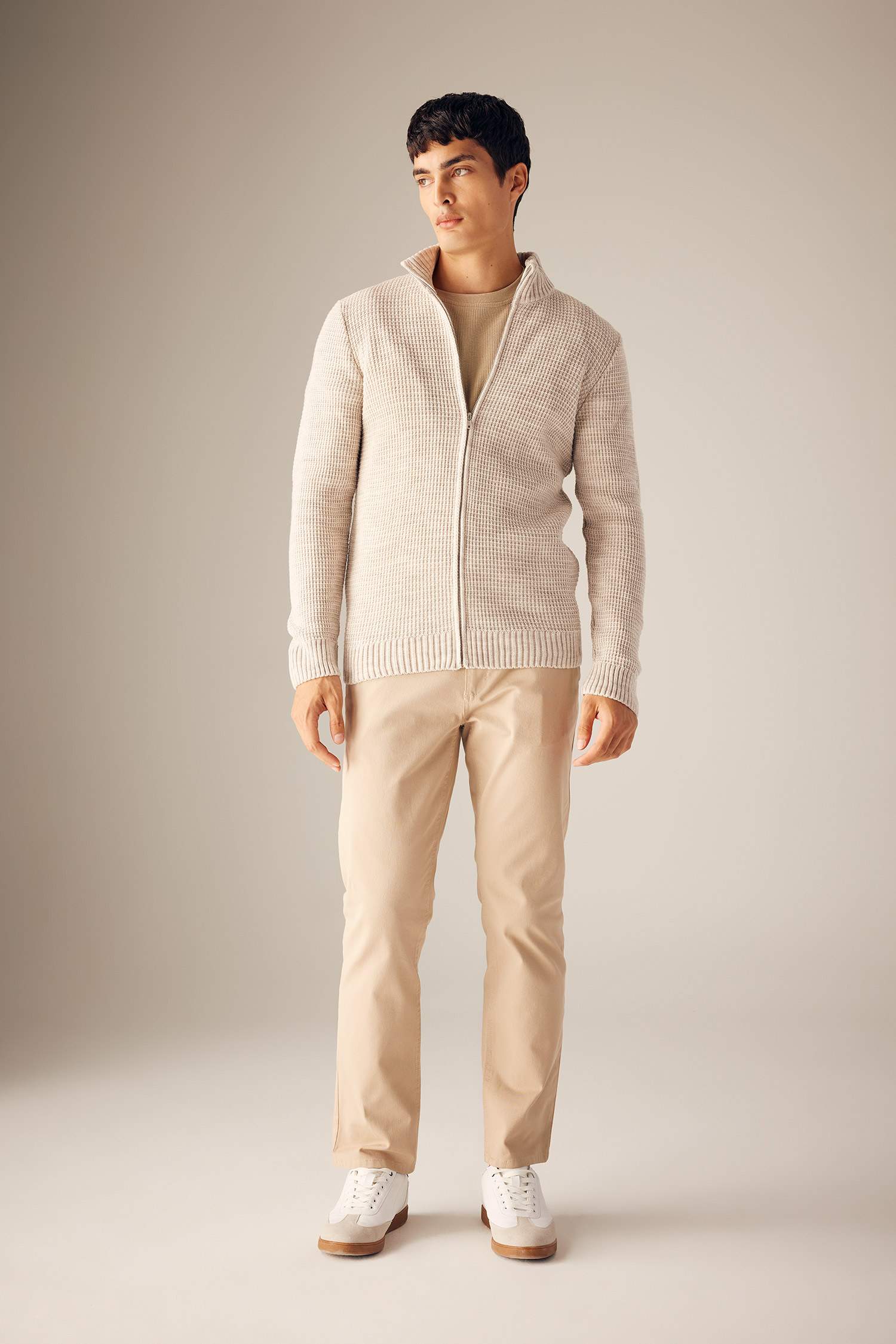 Standard Fit Half Turtleneck Knitwear Cardigan