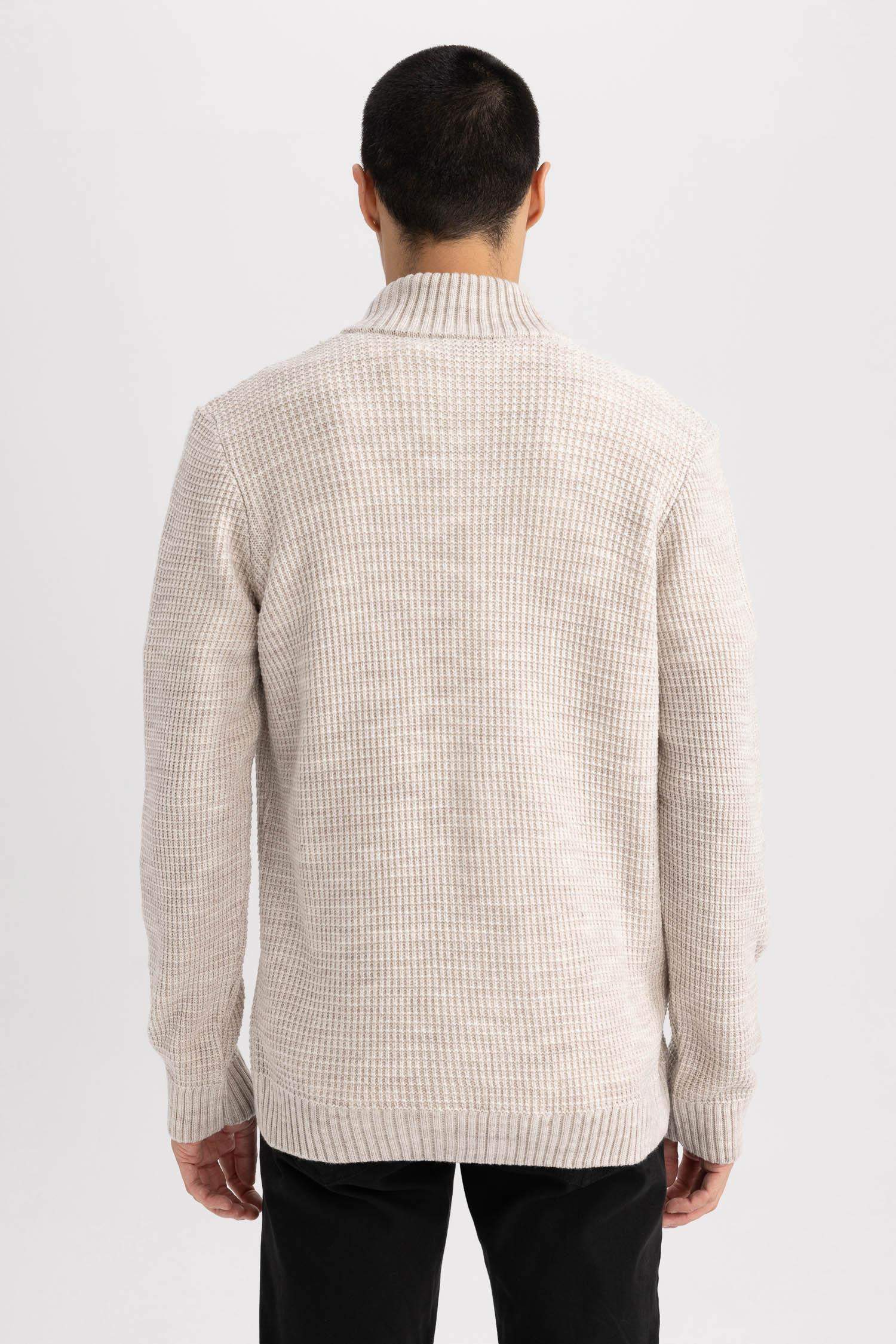 Standard Fit Half Turtleneck Knitwear Cardigan
