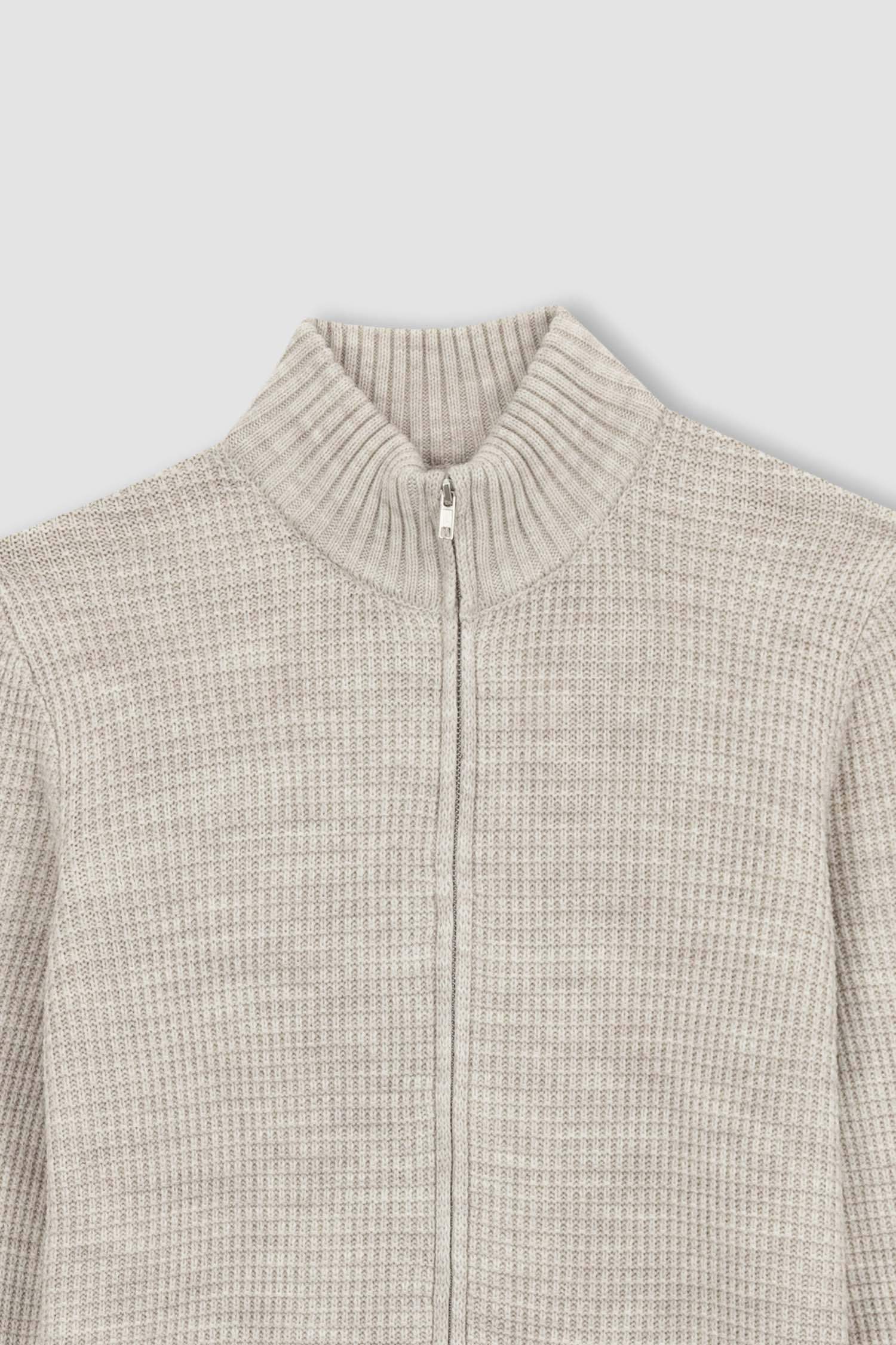 Standard Fit Half Turtleneck Knitwear Cardigan