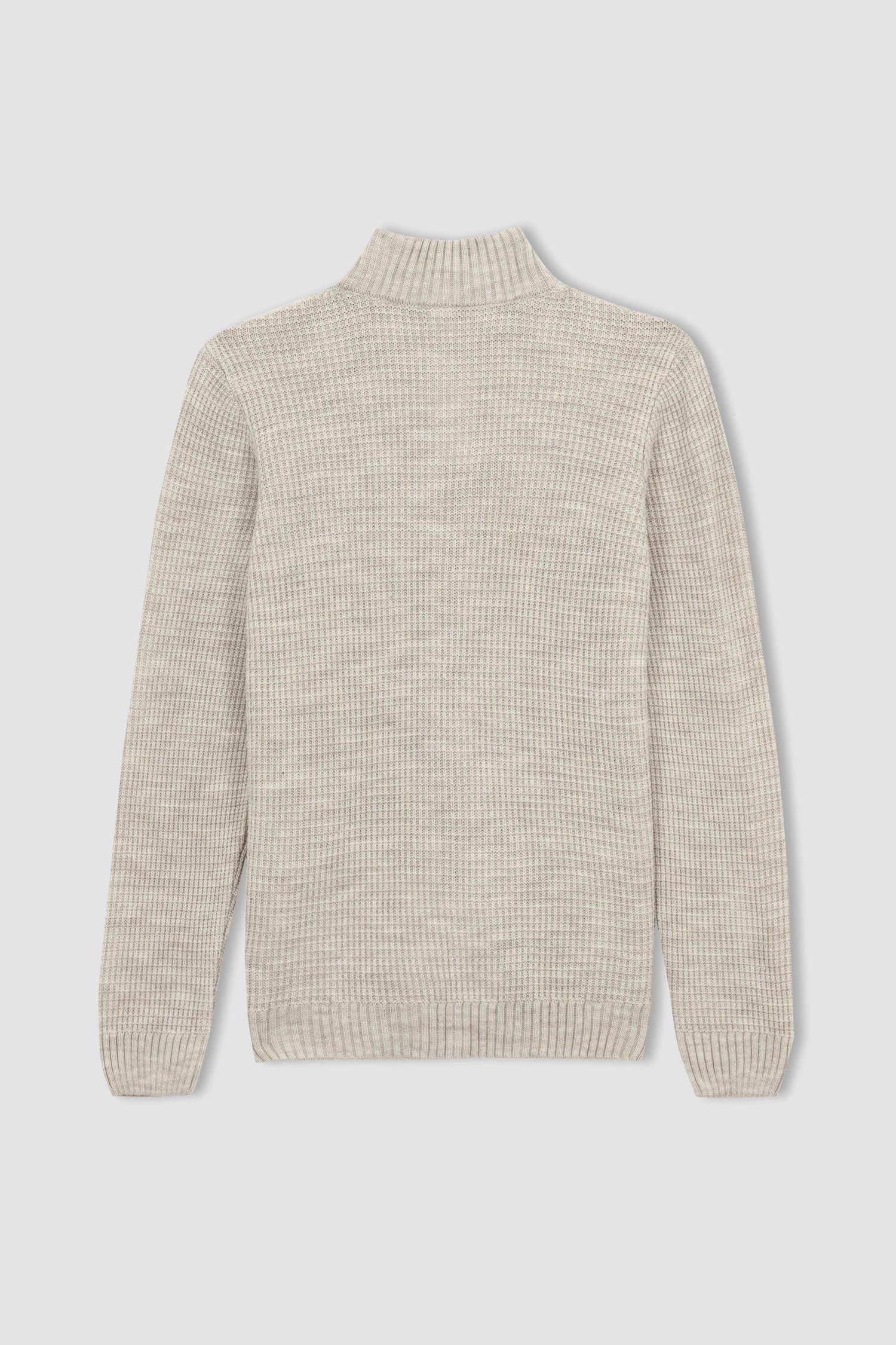 Standard Fit Half Turtleneck Knitwear Cardigan