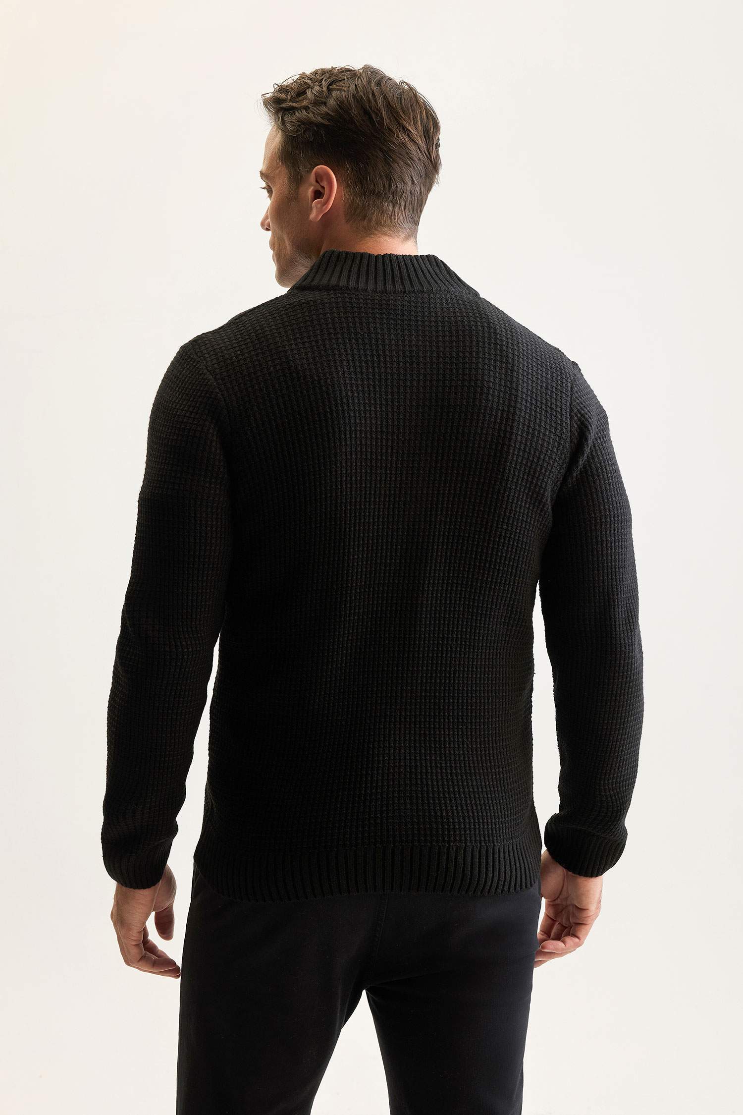 Standard Fit Half Turtleneck Knitwear Cardigan