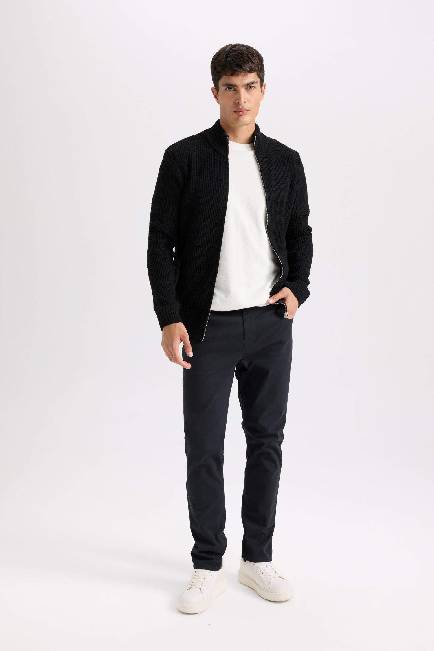 Standard Fit Half Turtleneck Knitwear Cardigan