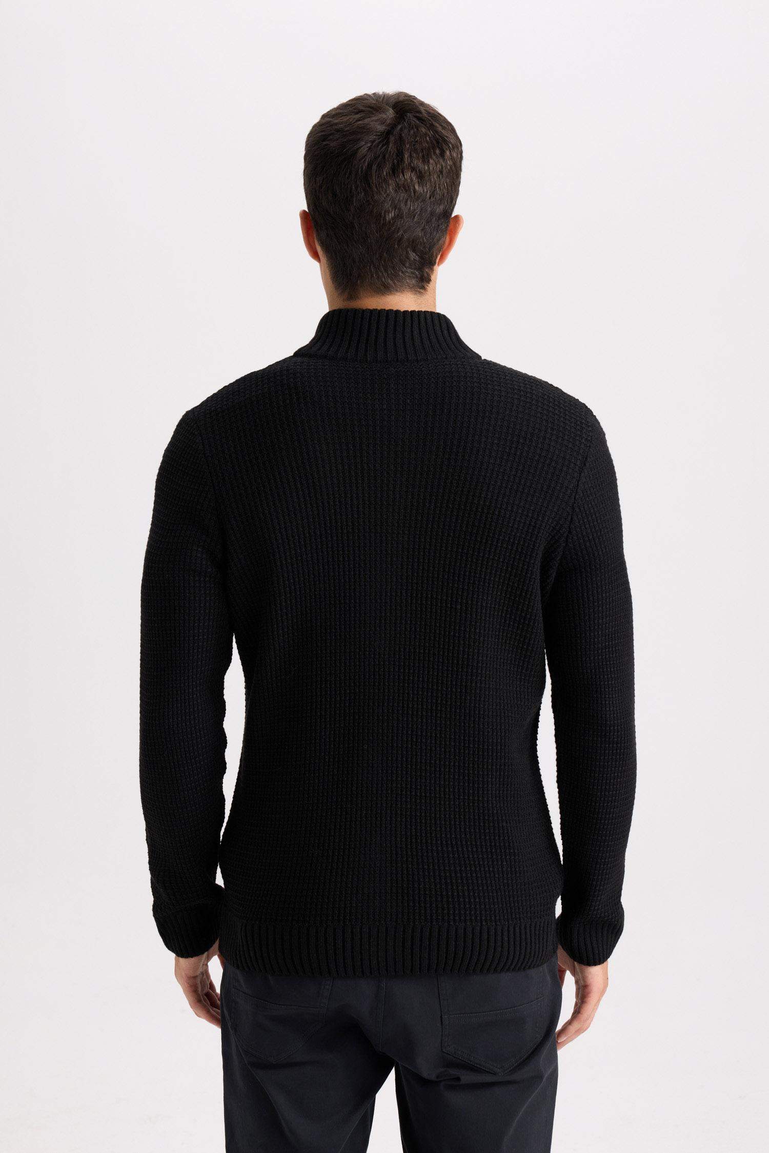 Standard Fit Half Turtleneck Knitwear Cardigan