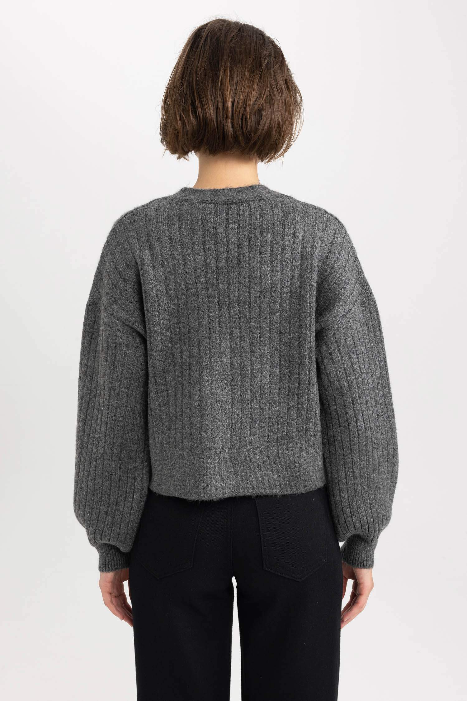 қалыпты пішім v жаға трикотаж Кардиган