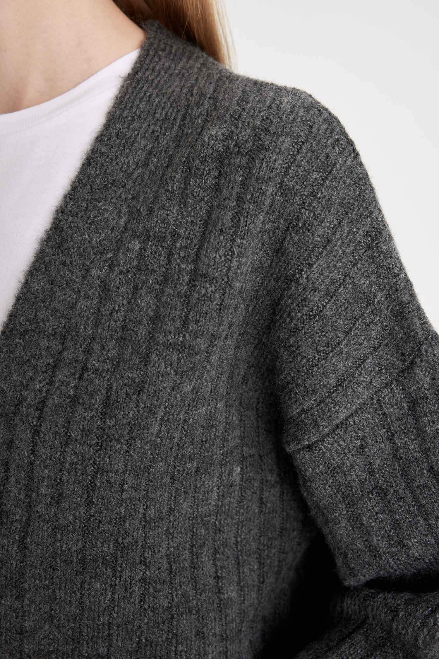 қалыпты пішім v жаға трикотаж Кардиган