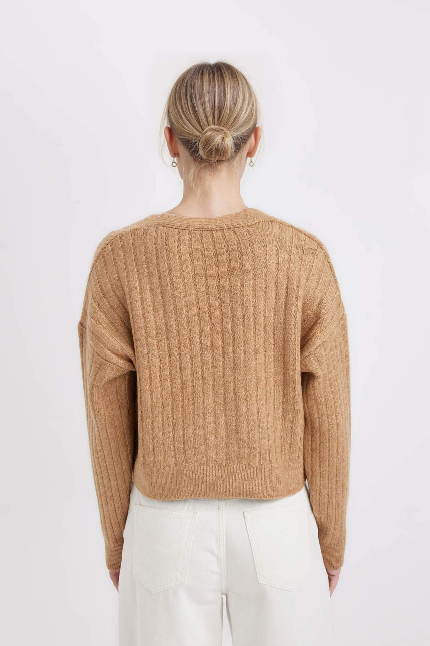 Regular Fit V Neck Basic Knitwear Cardigan