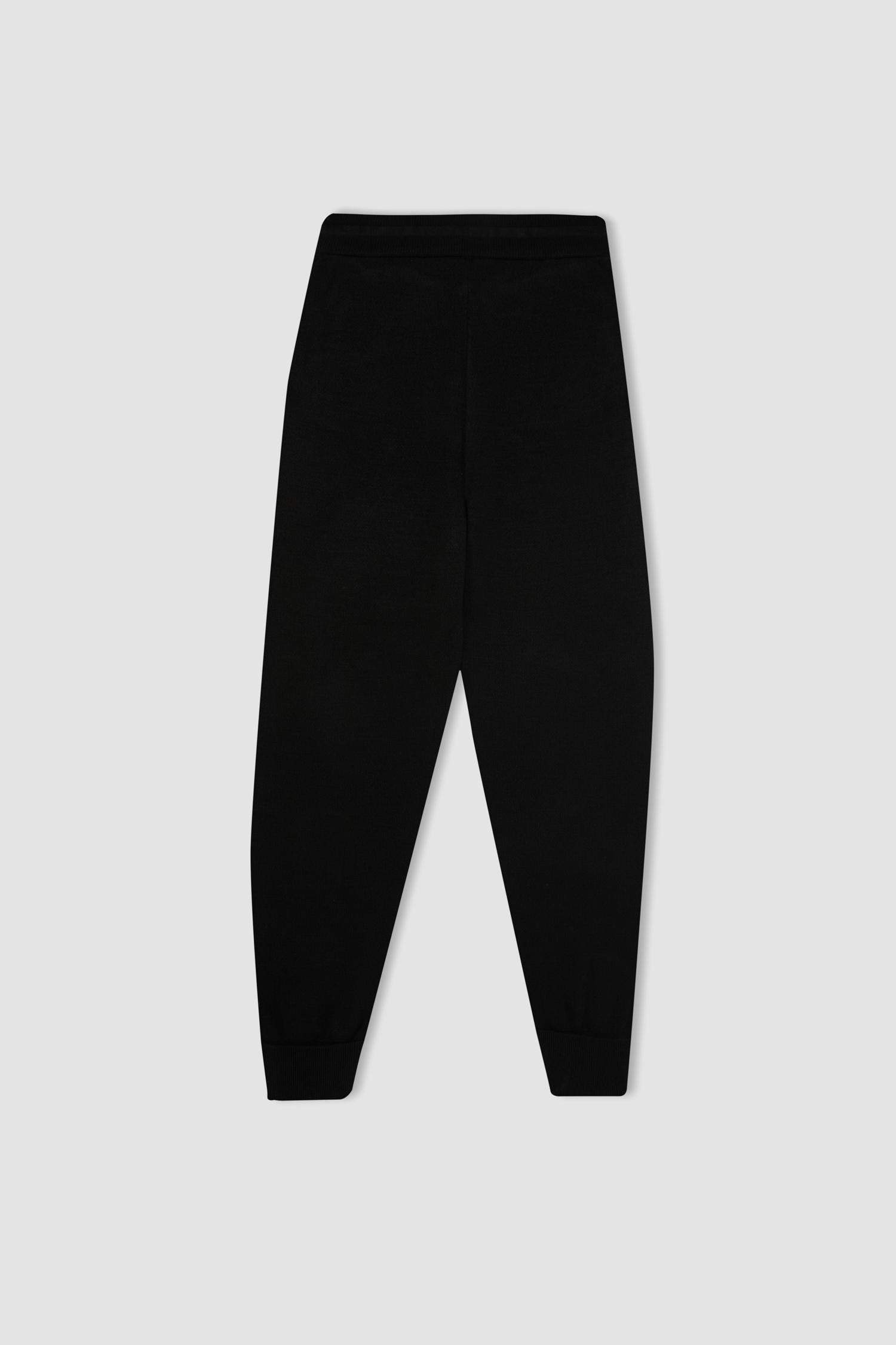 Basic Straight Waist Elastic Leg Jogger Knitted Pants