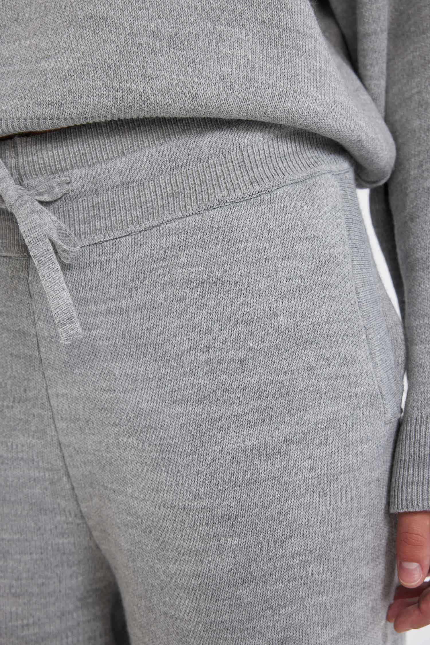 Jogger Triko Pantolon Cepli Basic Düz Beli Lastik Bağcıklı