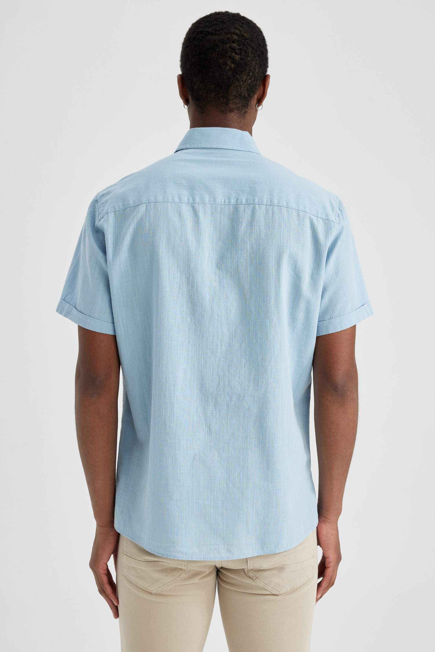 Slim Fit Polo Neck Short Sleeve Shirt