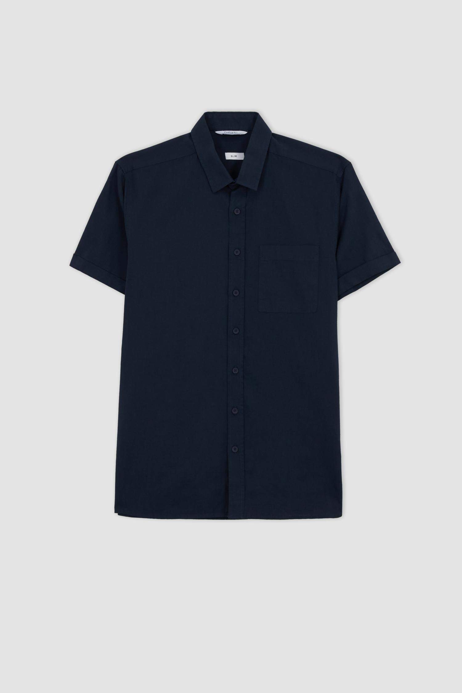 Slim Fit Polo Neck Short Sleeve Shirt