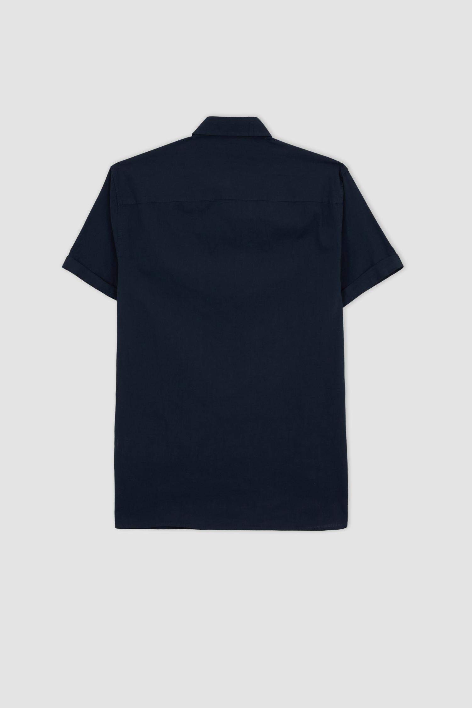 Slim Fit Polo Neck Short Sleeve Shirt