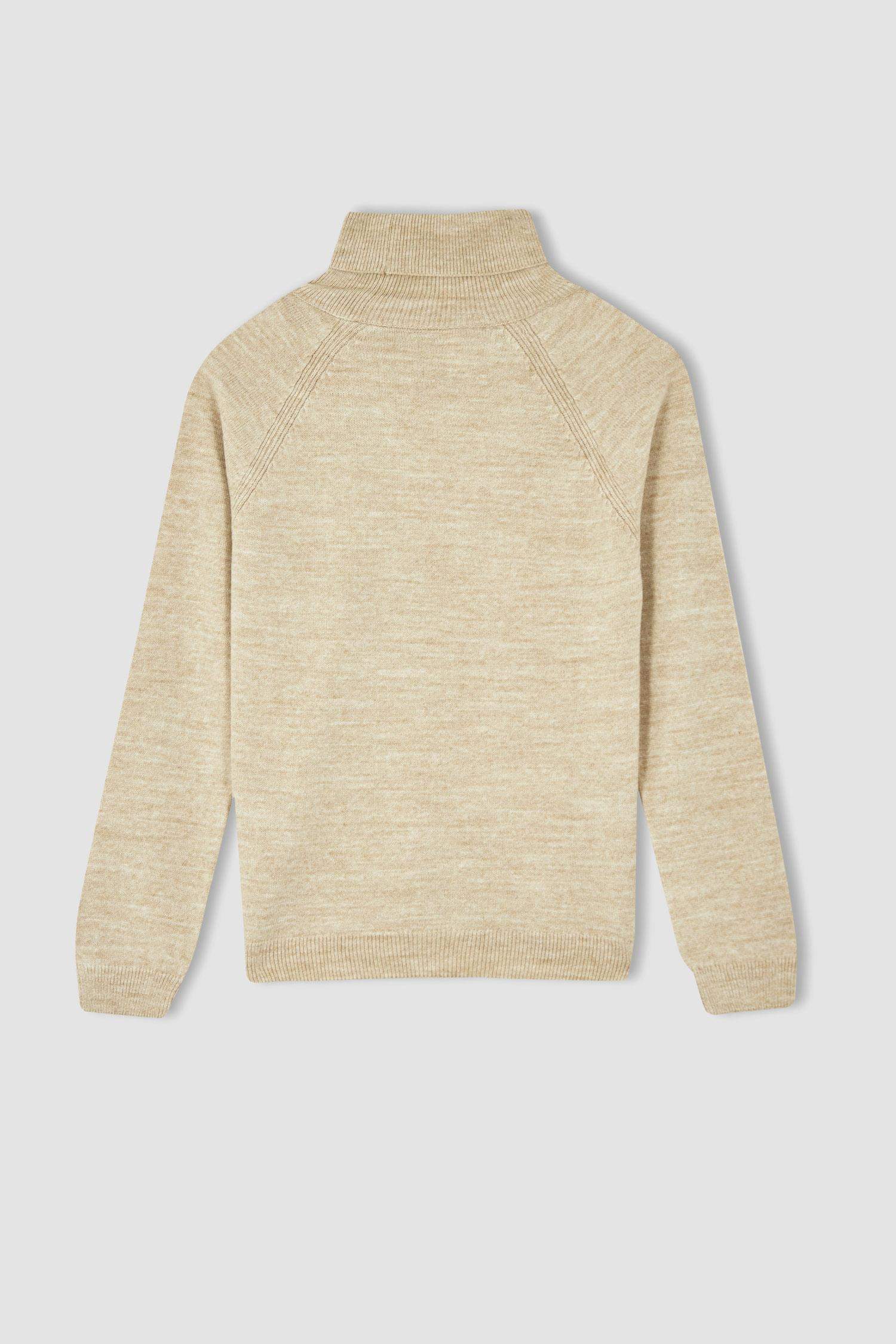 Kız Çocuk Regular Fit Balıkçı Yaka Kazak