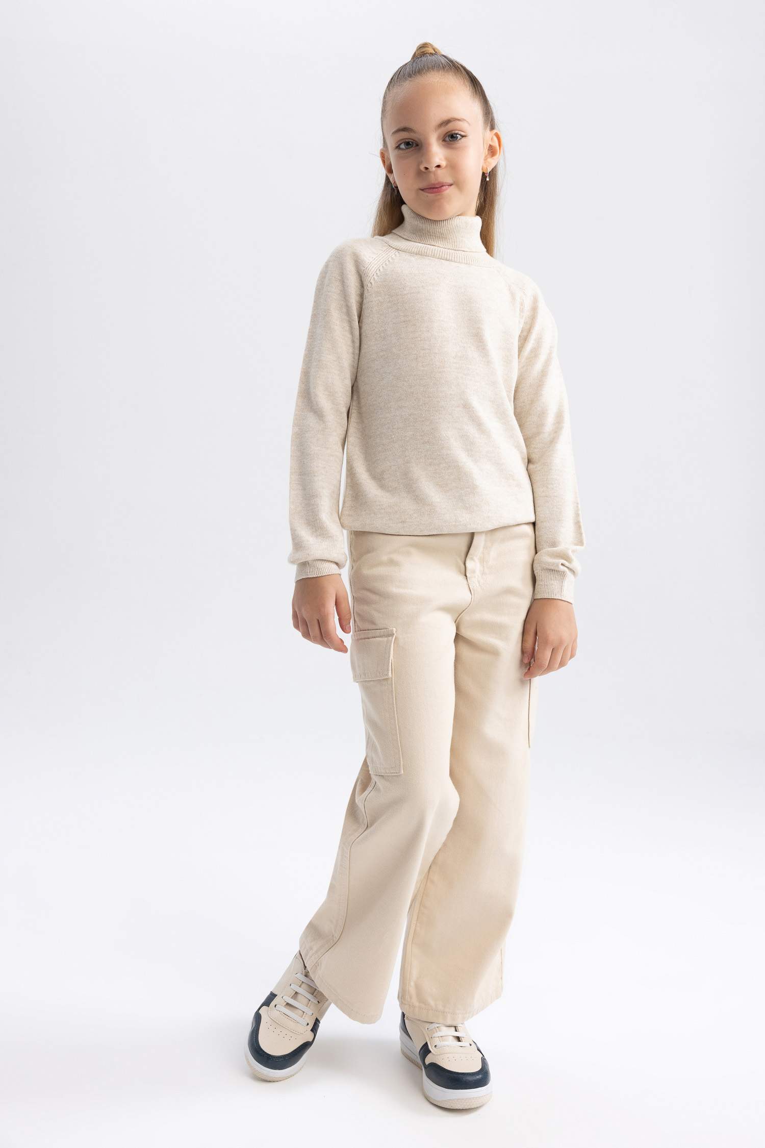 Girl Regular Fit Turtleneck Pullover