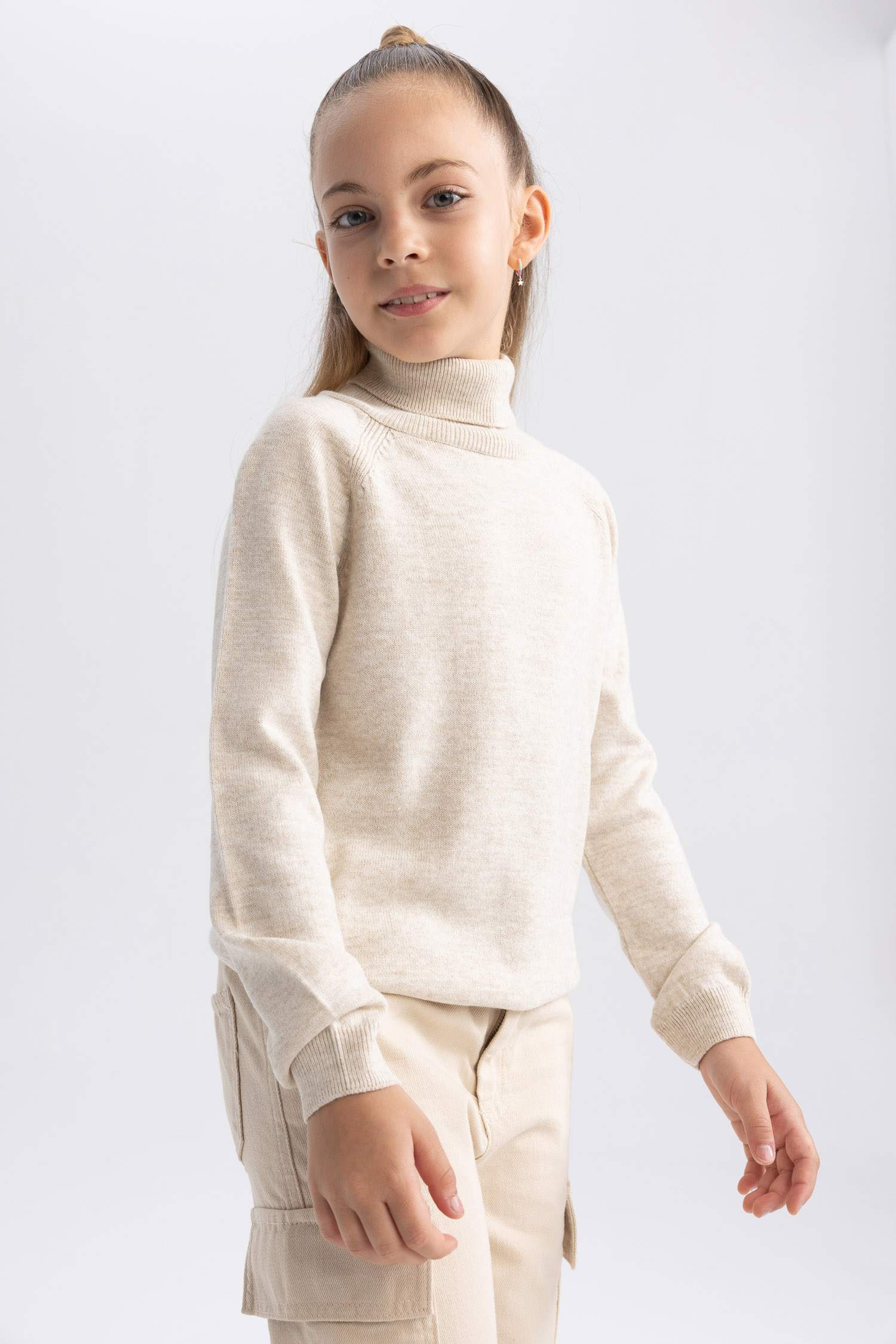 Girl Regular Fit Turtleneck Pullover