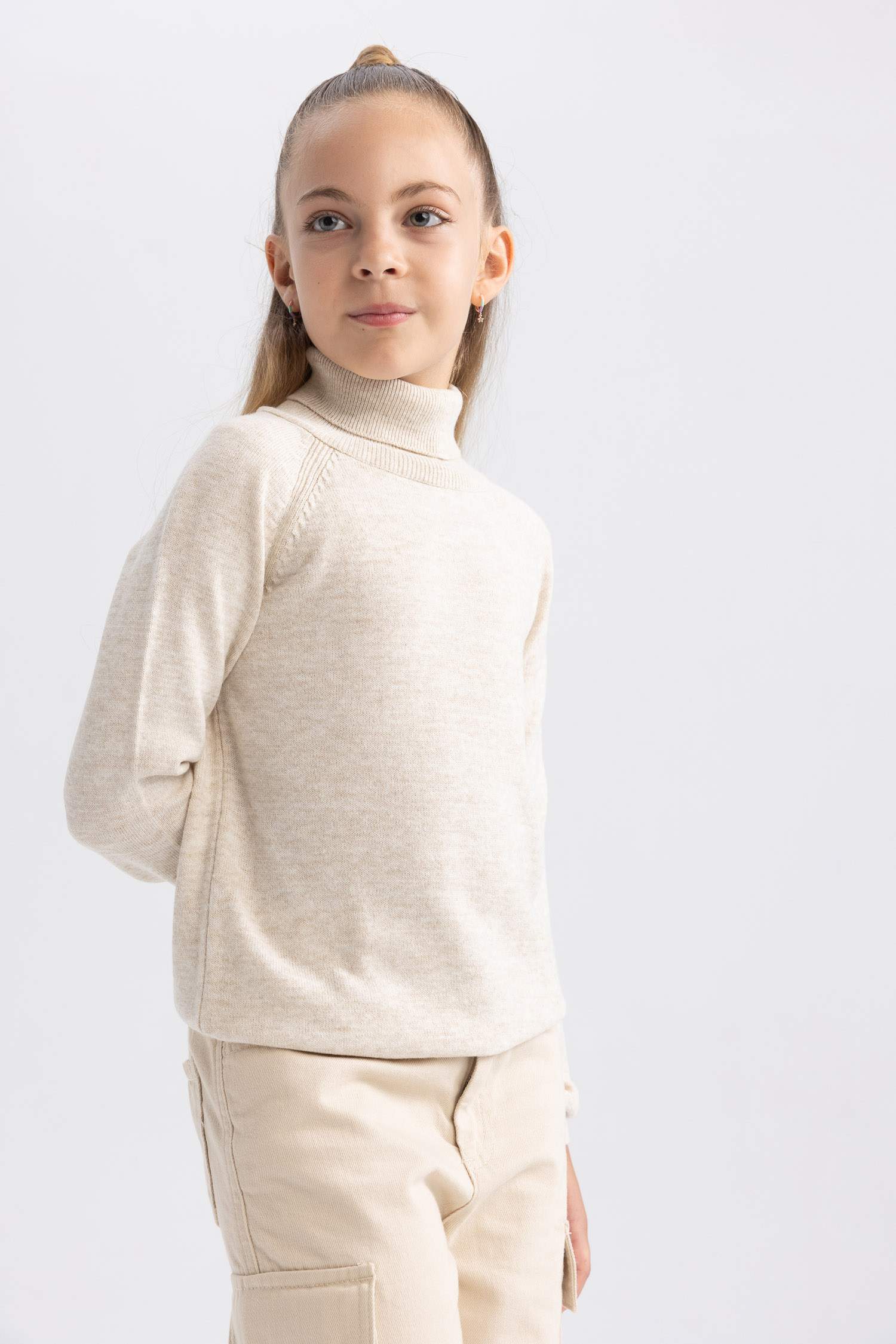 Girl Regular Fit Turtleneck Pullover