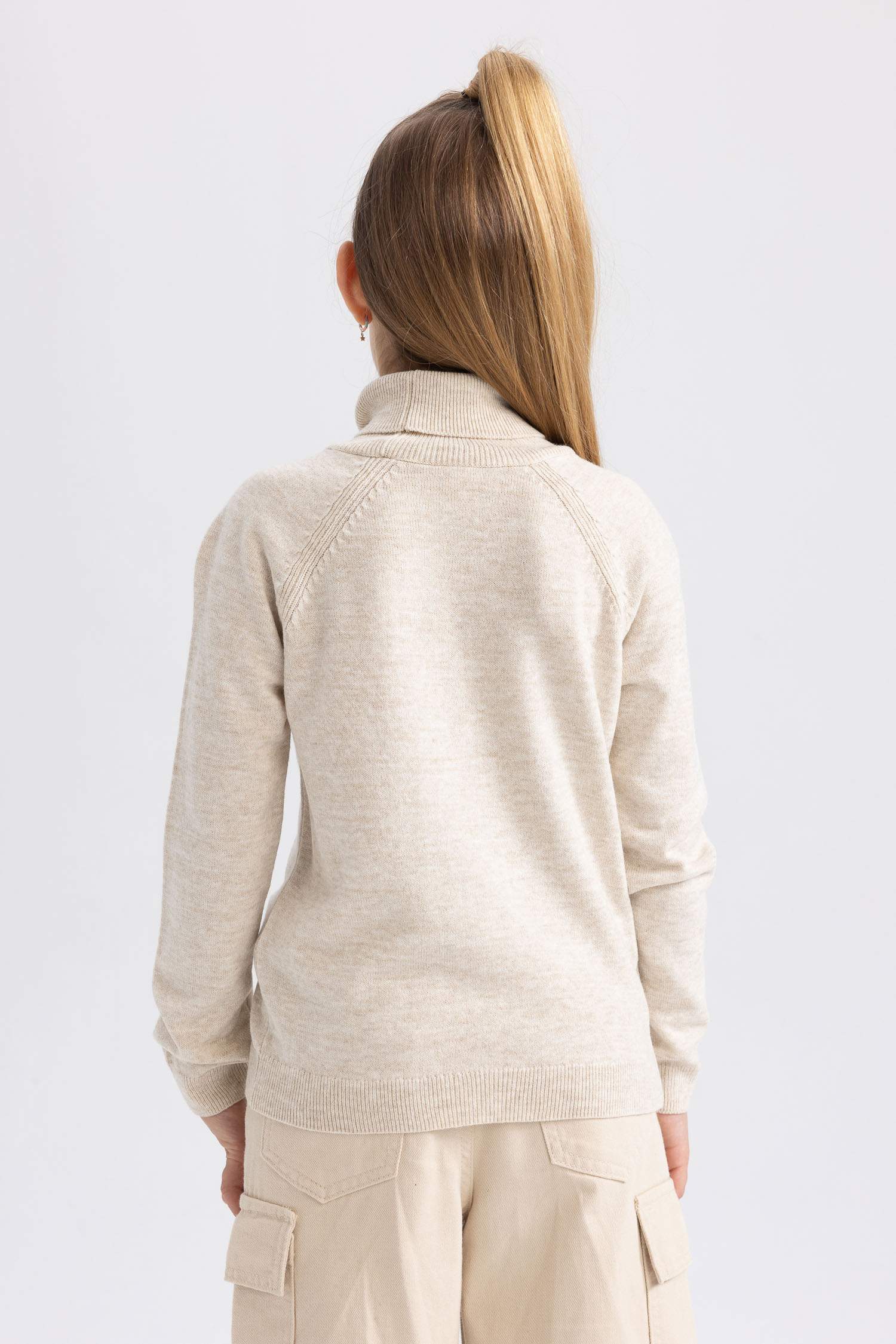 Girl Regular Fit Turtleneck Pullover