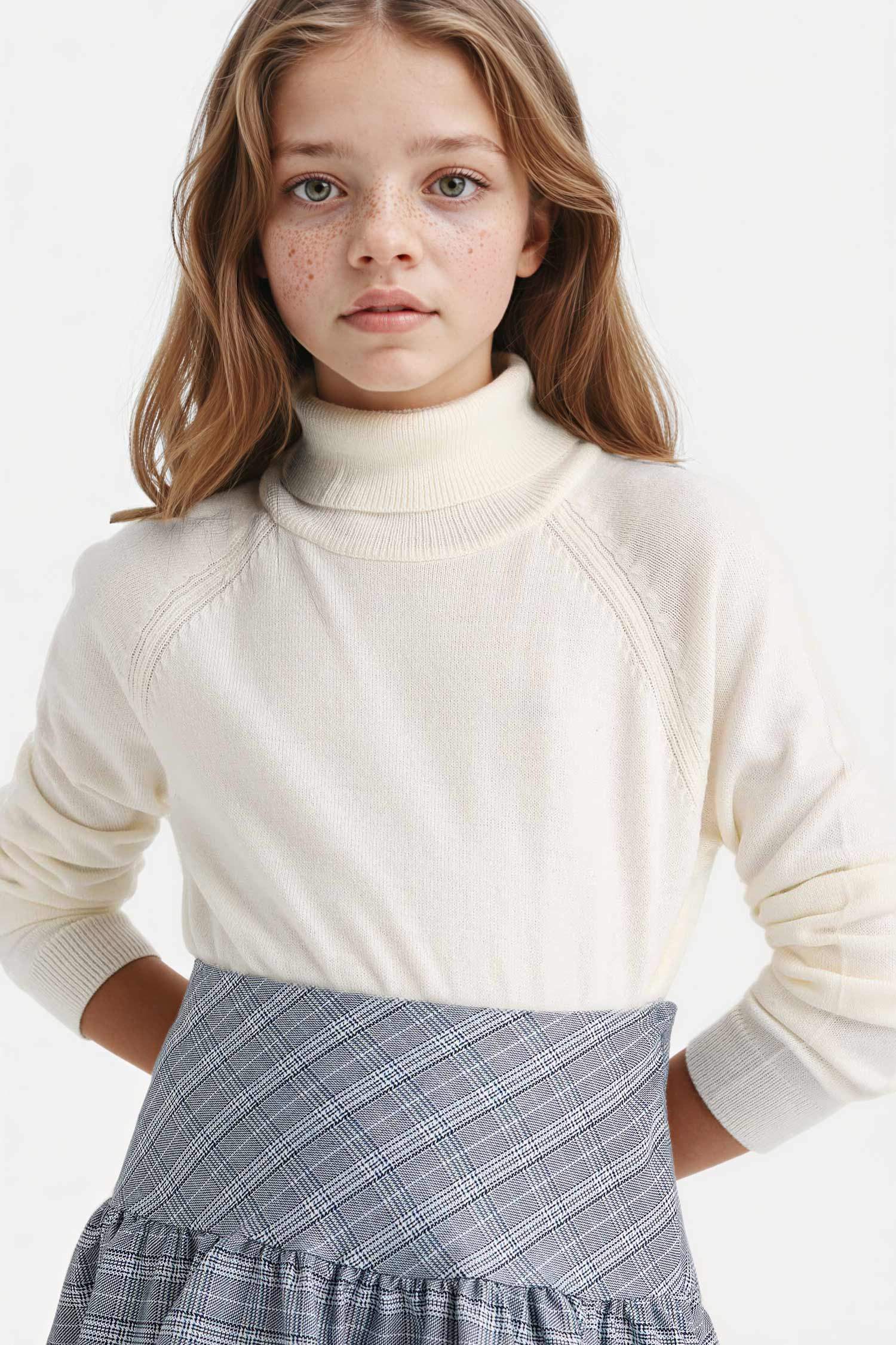 Girl Regular Fit Turtleneck Pullover