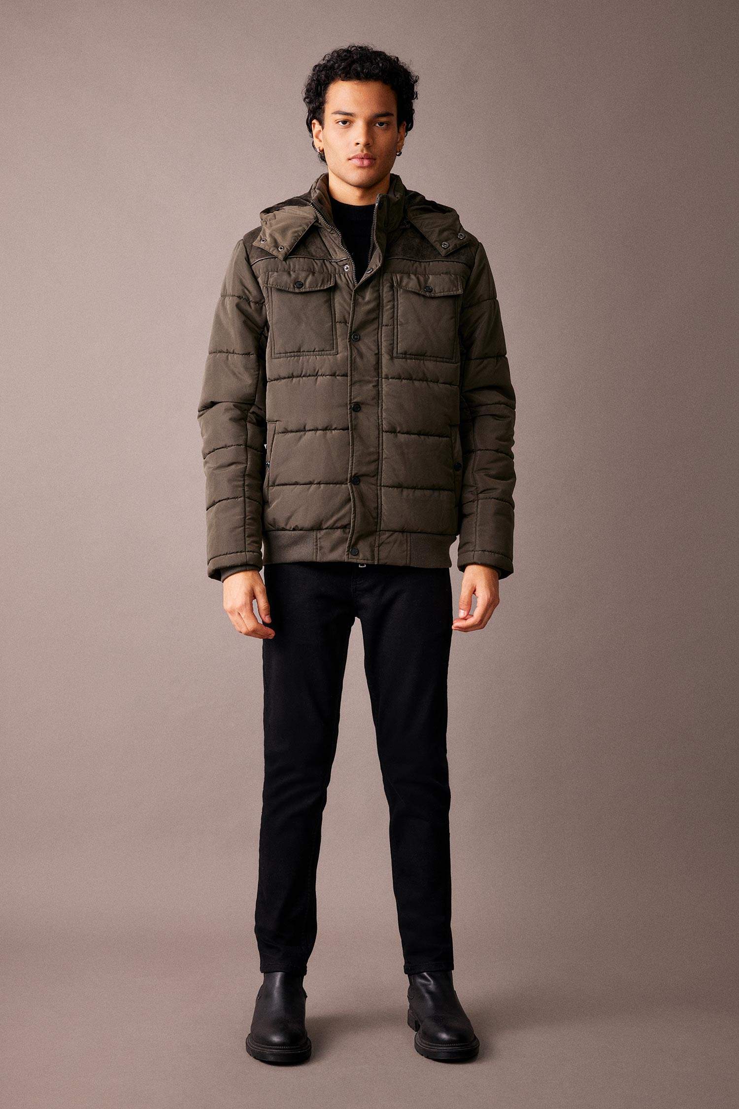 Slim Fit Çıkarılabilir Kapüşonlu Polar Astarlı Isı Yalıtımlı Suni Kürklü Kalın Mont