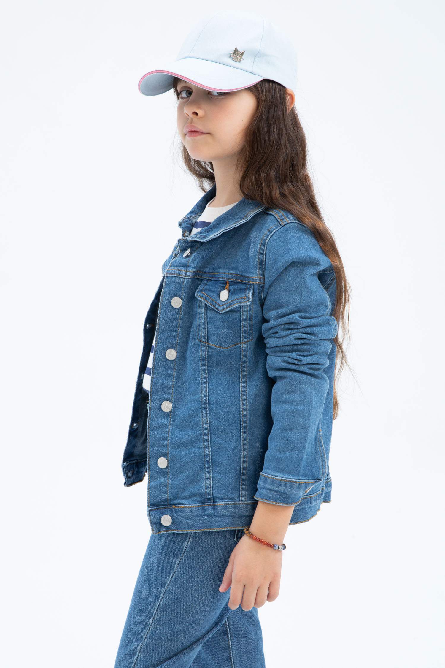 Blue Girls & Teens Slim Fit Jean Jacket 2538955 DeFacto