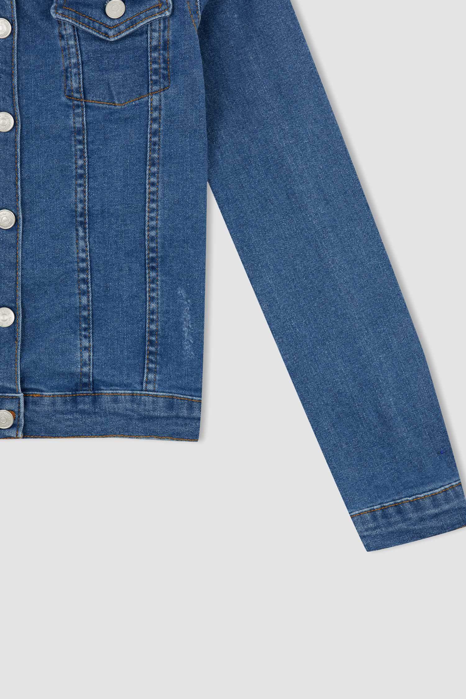 Джинсовая куртка стандартного кроя для девочек