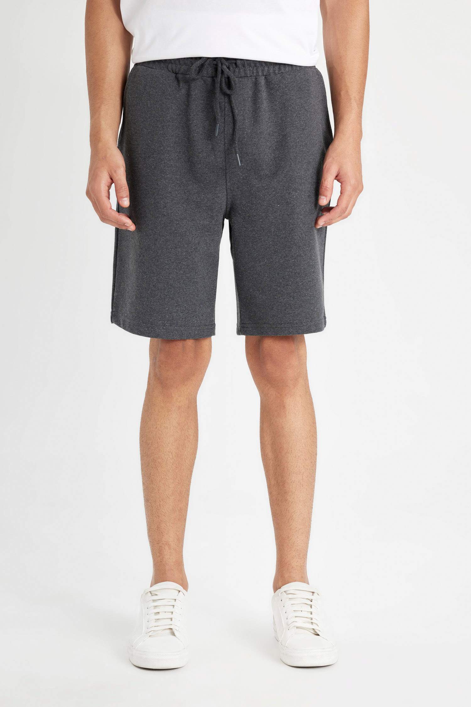 Slim Fit Basic Sweatshirt Fabric Shorts