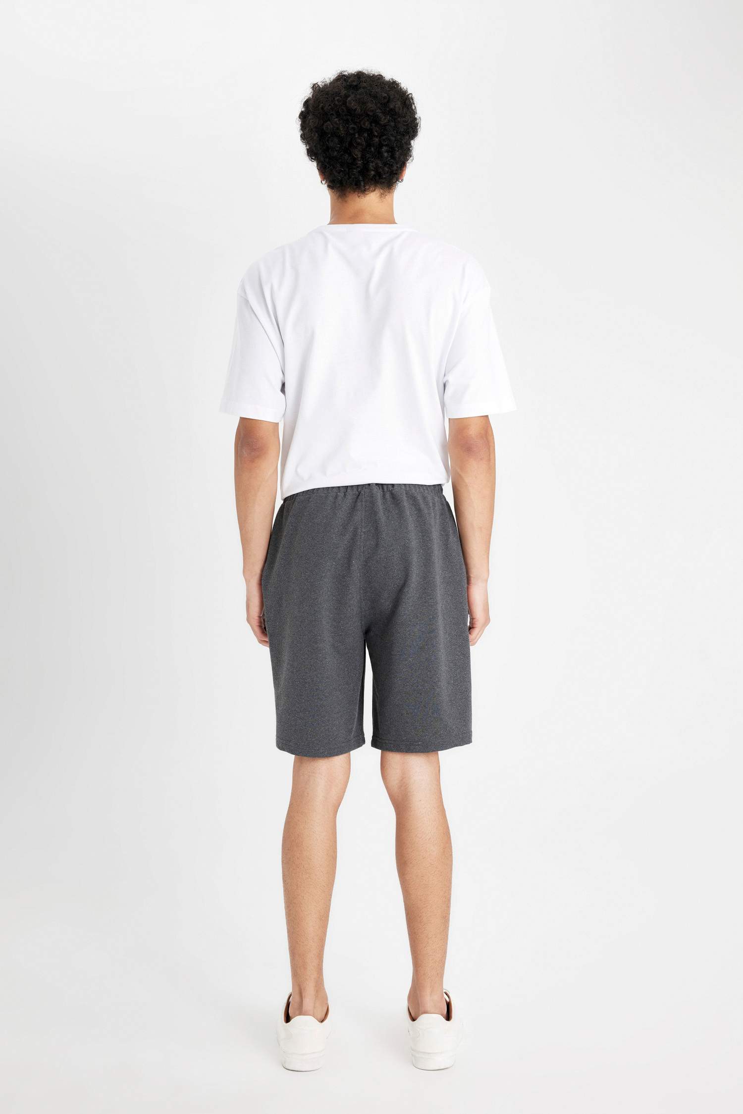 Slim Fit Basic Sweatshirt Fabric Shorts