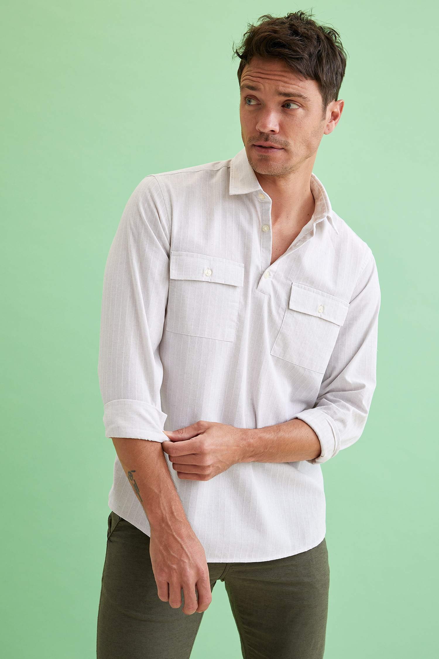 Beige MAN Modern Fit Double Pocket 