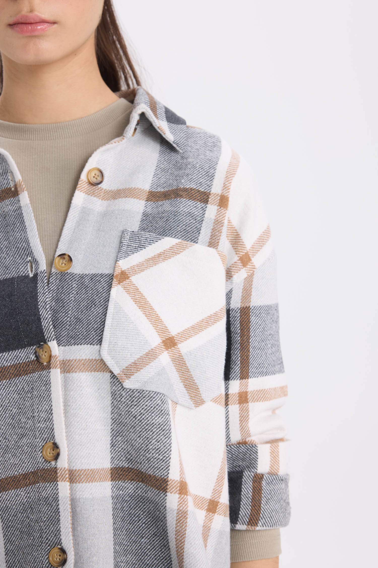 Kareli Flanel Uzun Kollu Oduncu Gömlek