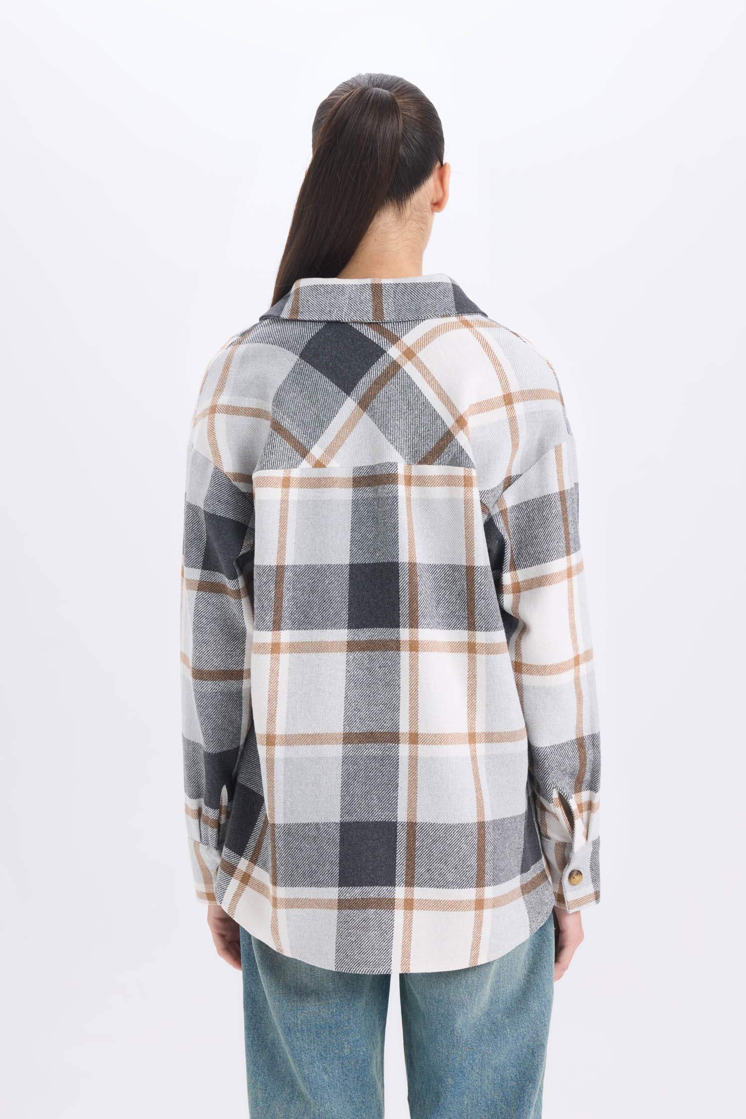 Kareli Flanel Uzun Kollu Oduncu Gömlek