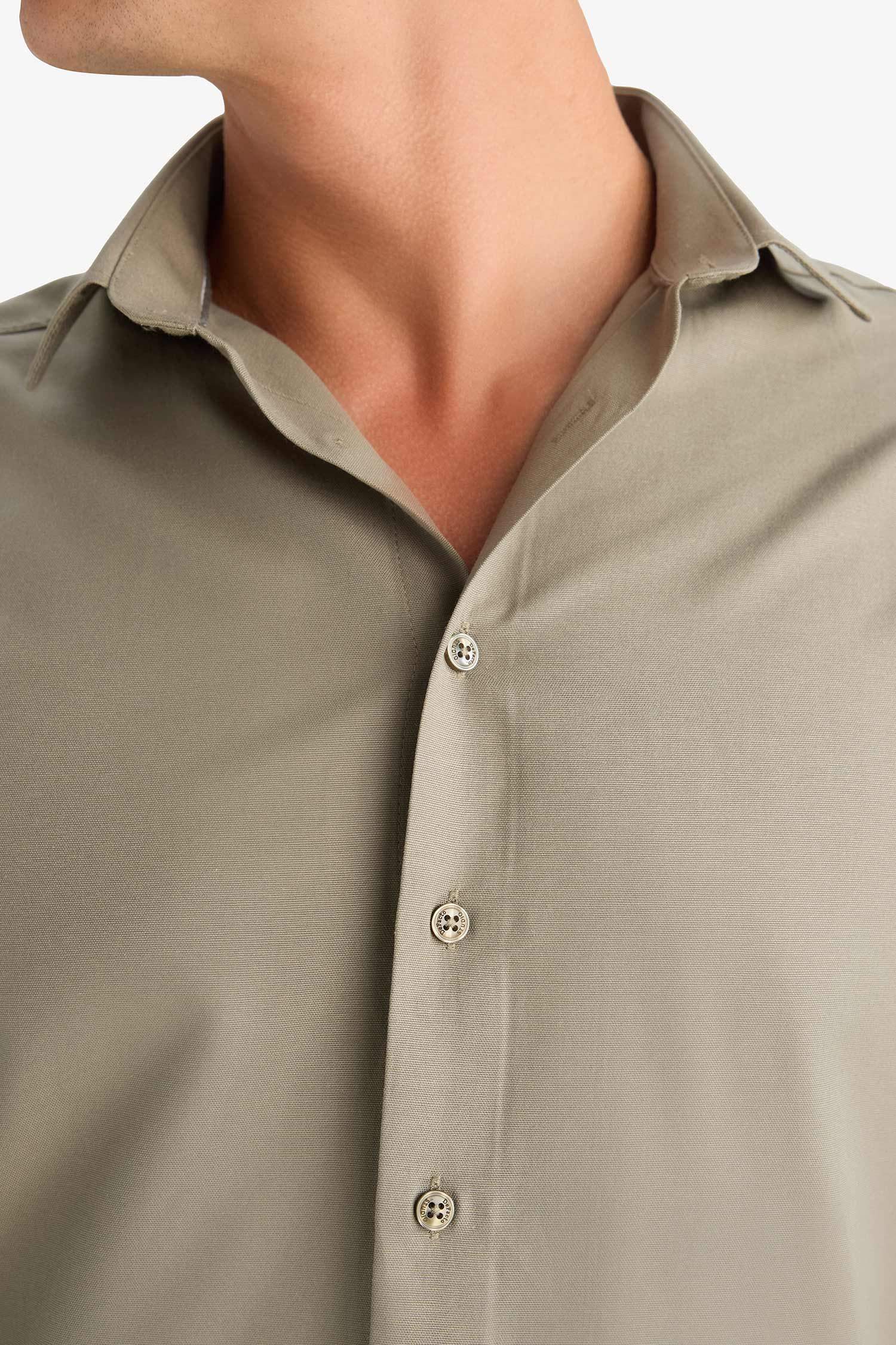 Slim Fit Dar Kesim Polo Yaka Kolay Ütülenen Oxford Basic Düz Uzun Kollu Gömlek