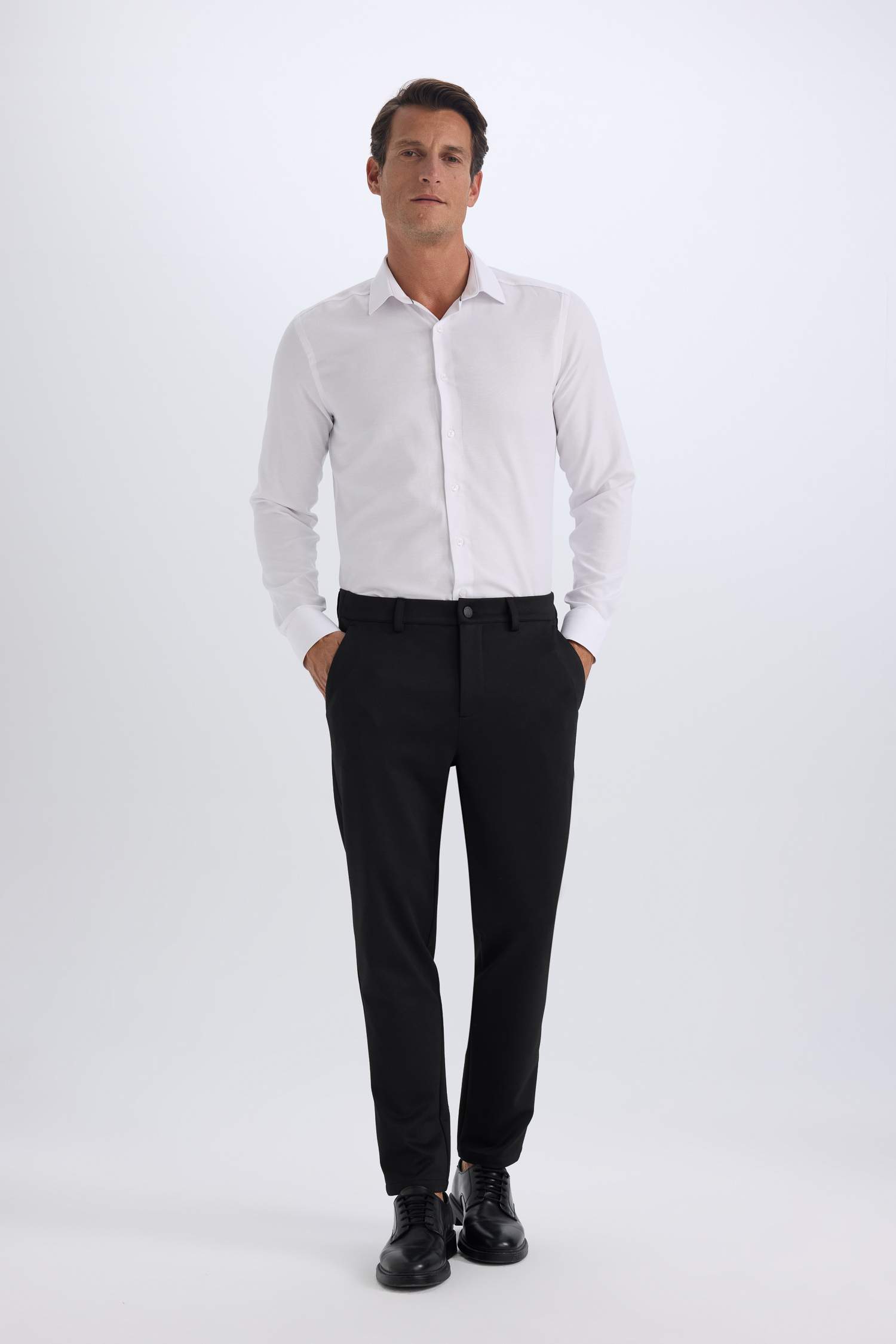 قميص ردن طويل اوكسفورد سليم فيت بياخة بولو