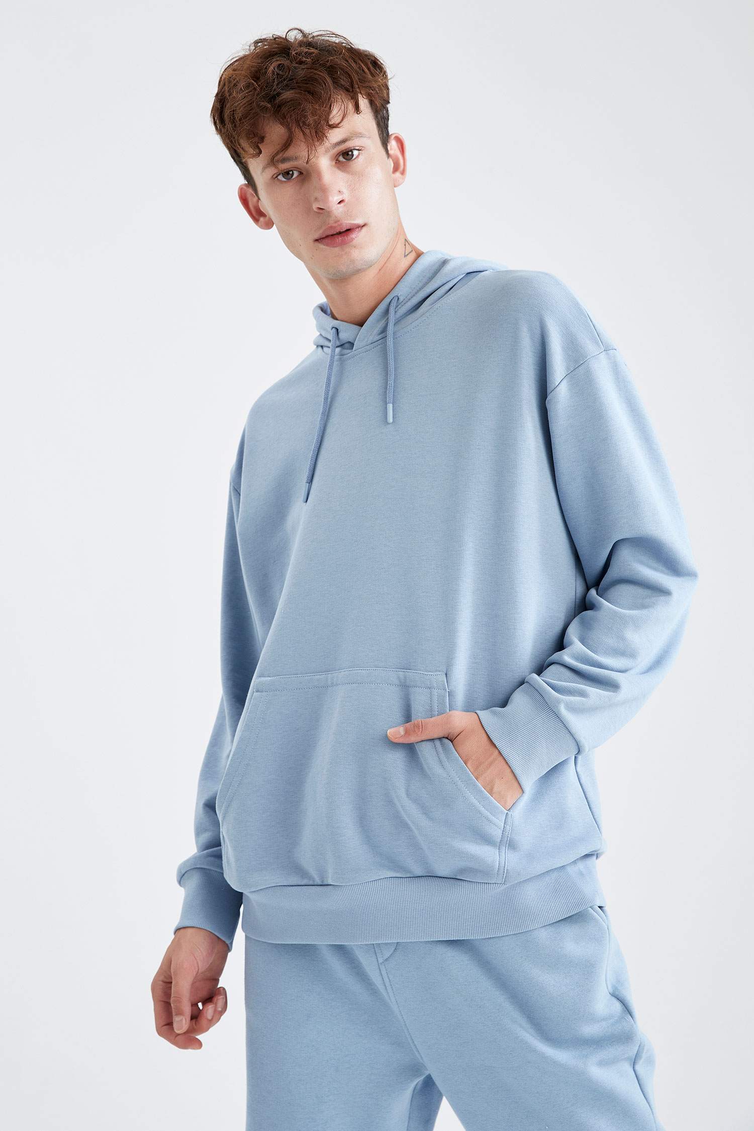 blue cotton sweatshirt