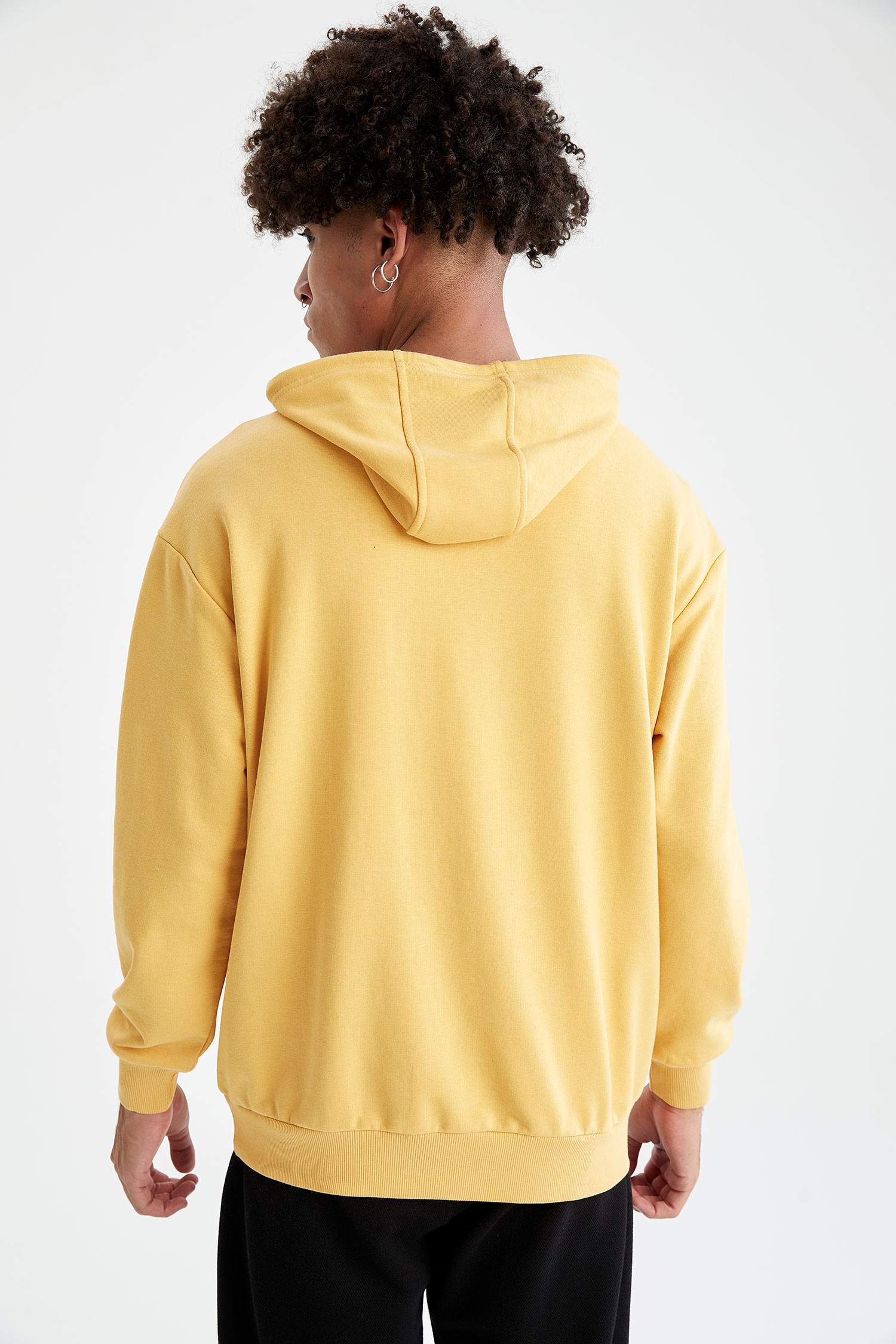 Yellow MAN Oversize Hooded Sweatshirt 2080561 | DeFacto