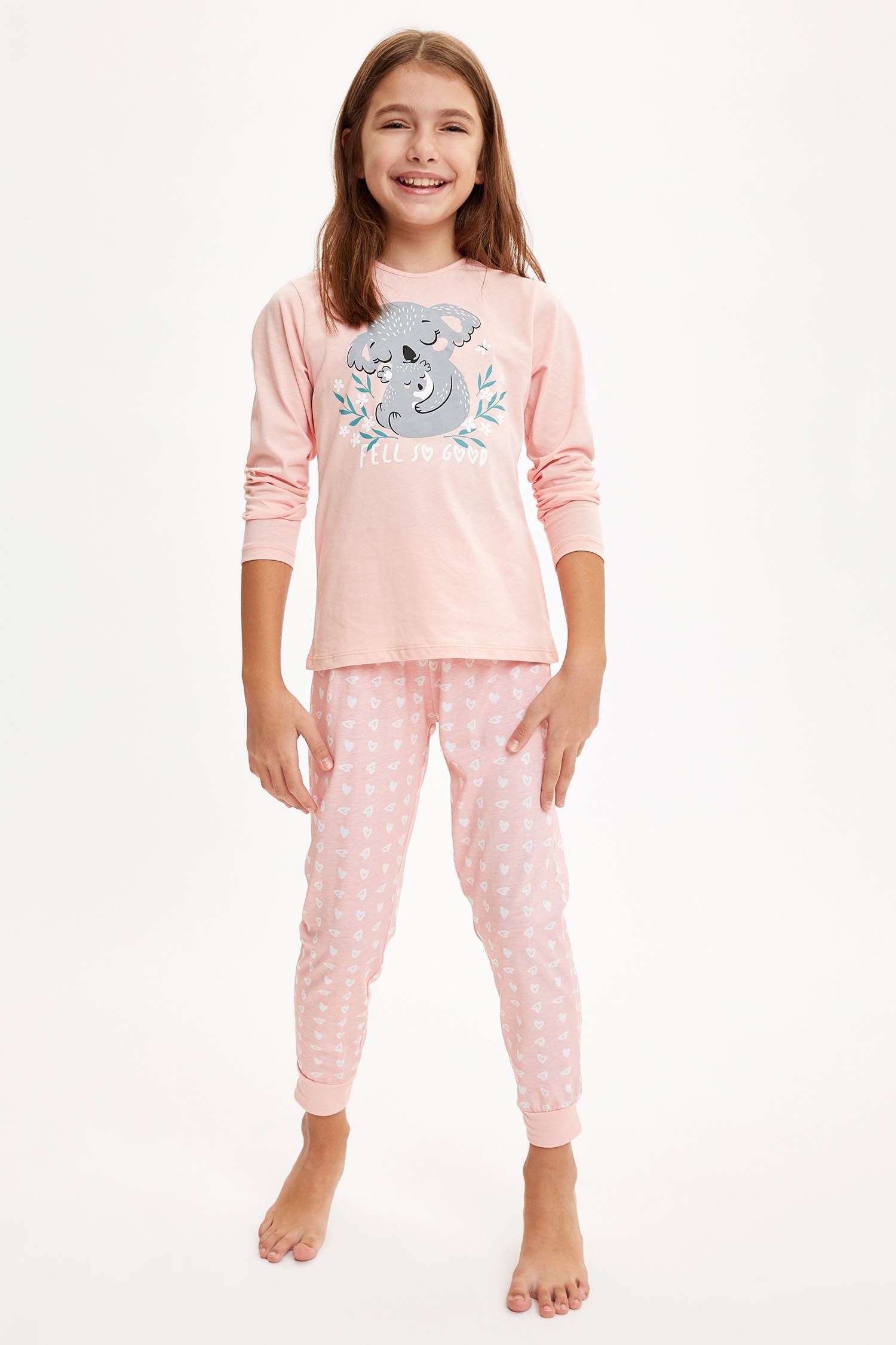 Pink GIRLS & TEENS Girl Koala Print Cotton Pajamas 1497886 DeFacto
