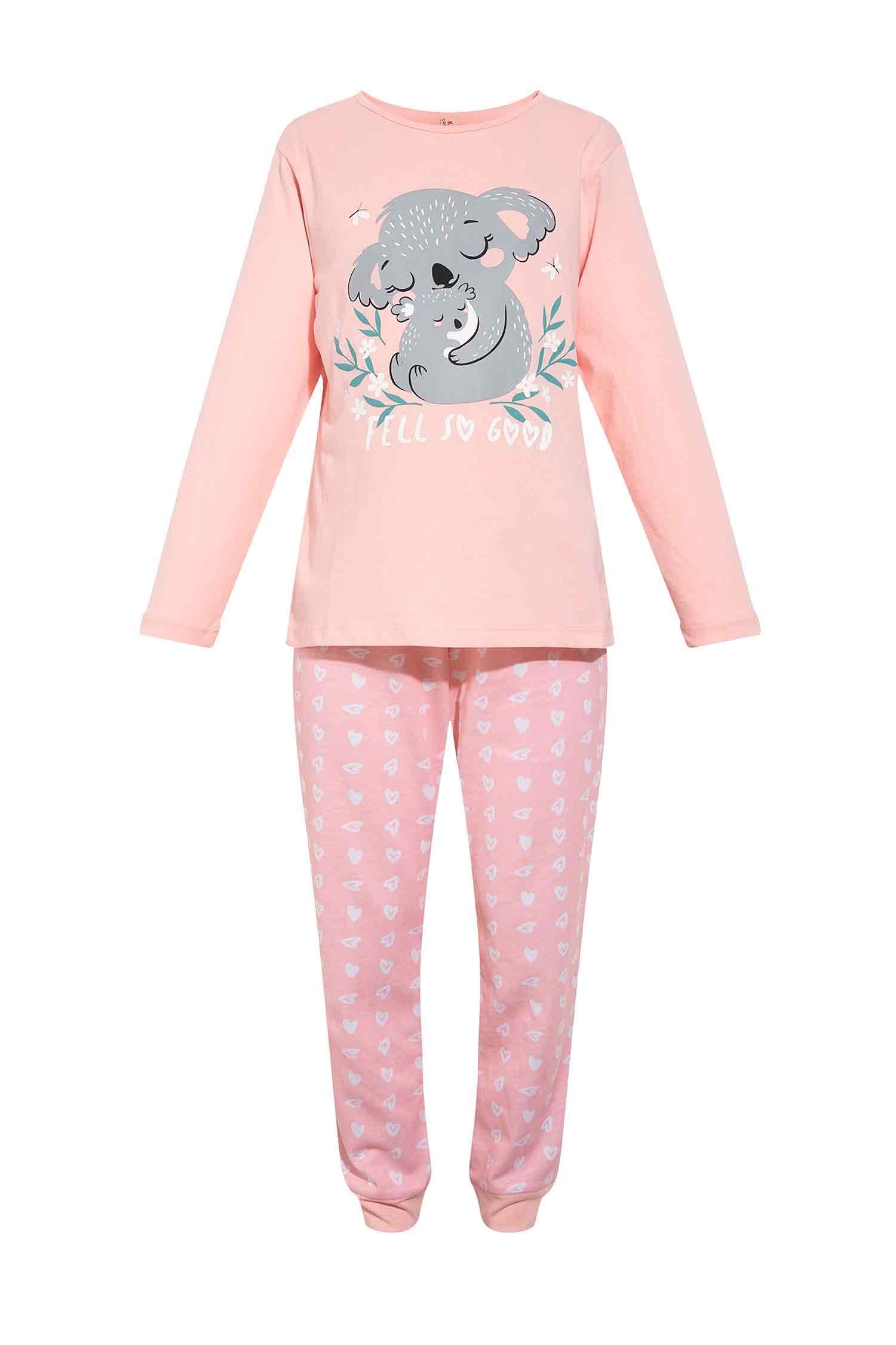 Pink GIRLS & TEENS Girl Koala Print Cotton Pajamas 1497886 DeFacto
