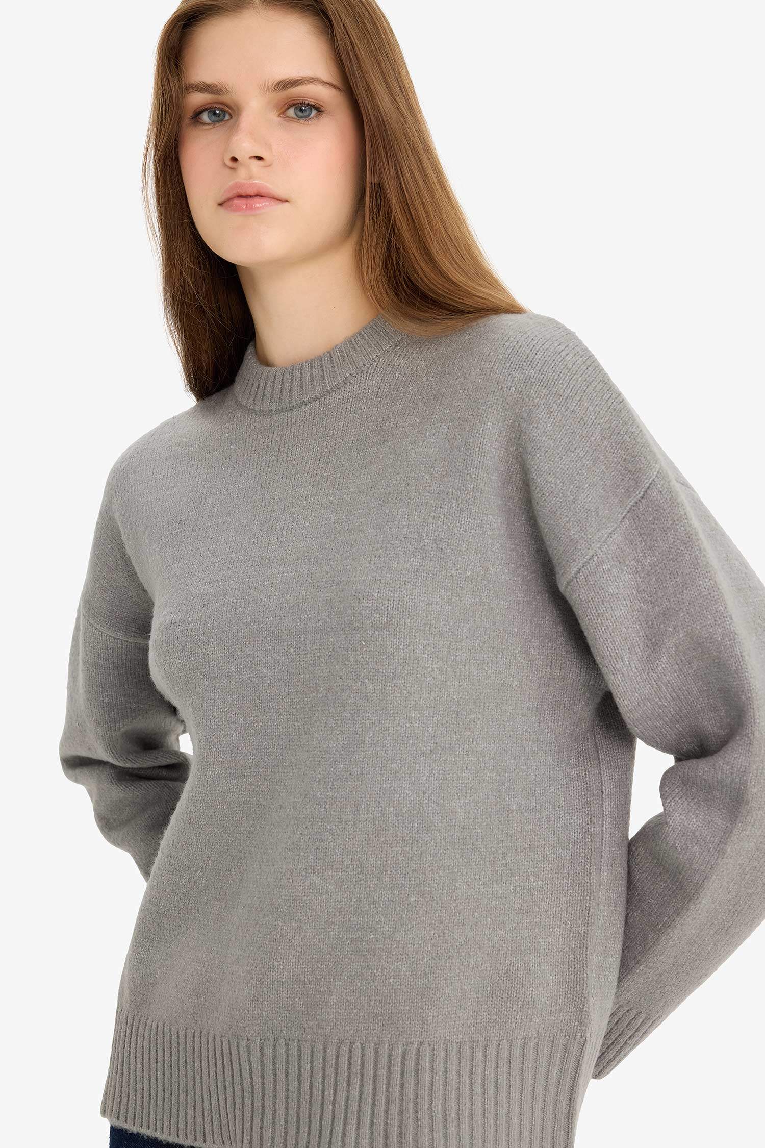 Pull en tricot à col rond Coupe oversize