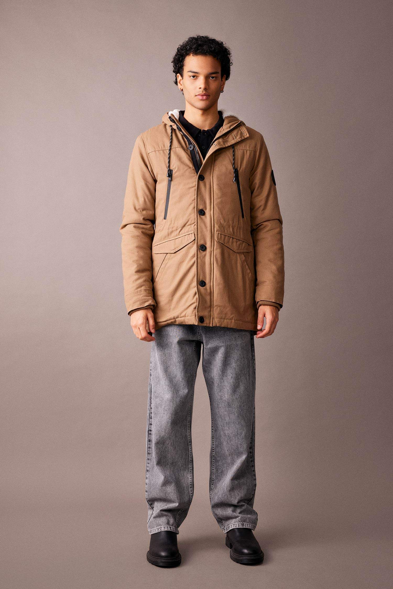 бас киімді шерпа Пальто